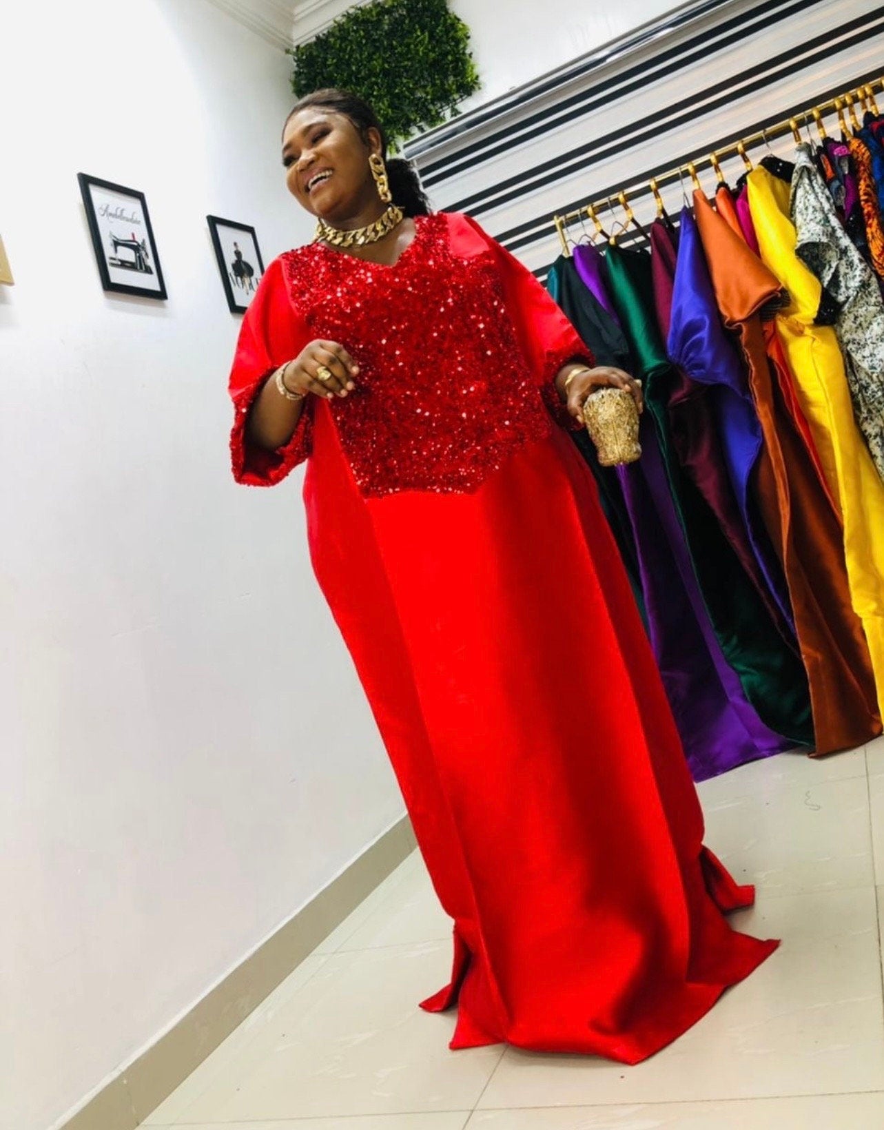 African dress| danshiki | Kaftan| Jalabiya| Rich aunty | Nigerian dress| Party dress| One size fits all| Mikado and sequin boubou| Brocade