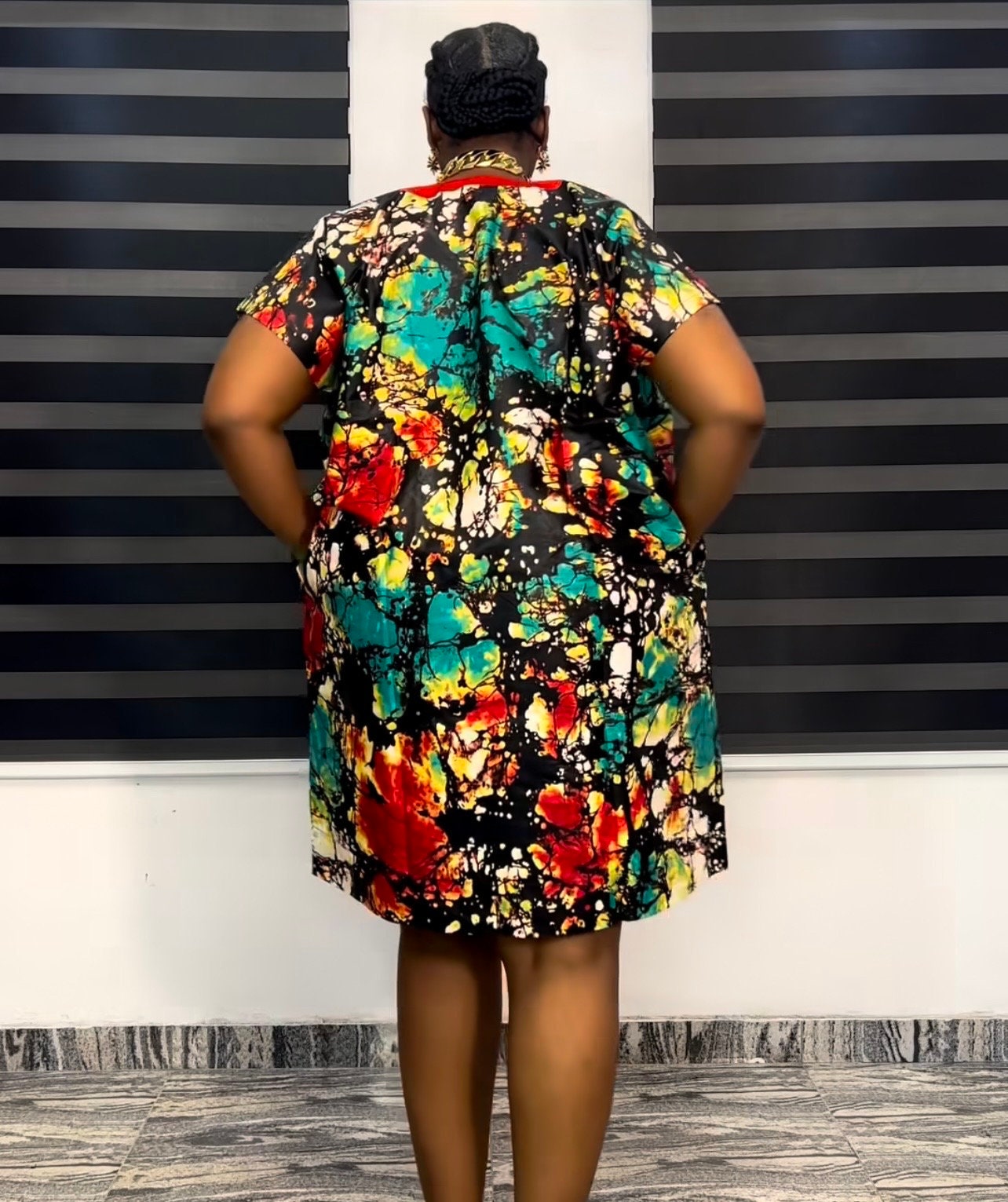 African Ankara dress| Short danshiki | Kaftan| African wear | Nigerian made | Party dress| Embroidery | Rich aunty vibesBlack History