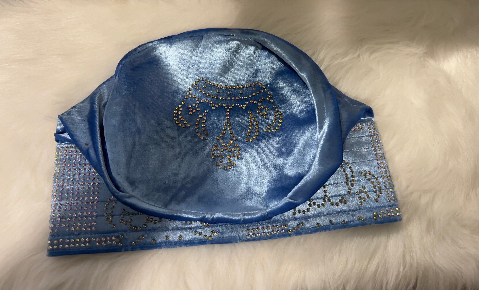 Handmade Velvet Beaded African Men's Cap | Nigerian Wedding