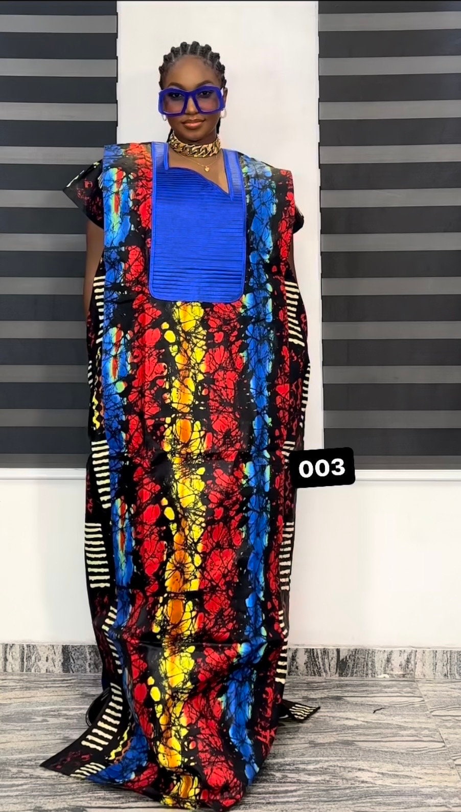 Embroidered Ankara Kaftan Dress | Nigerian African Print