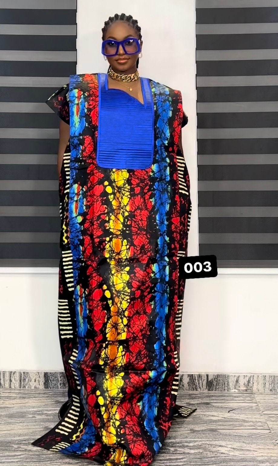Embroidered Ankara Kaftan Dress | Nigerian African Print