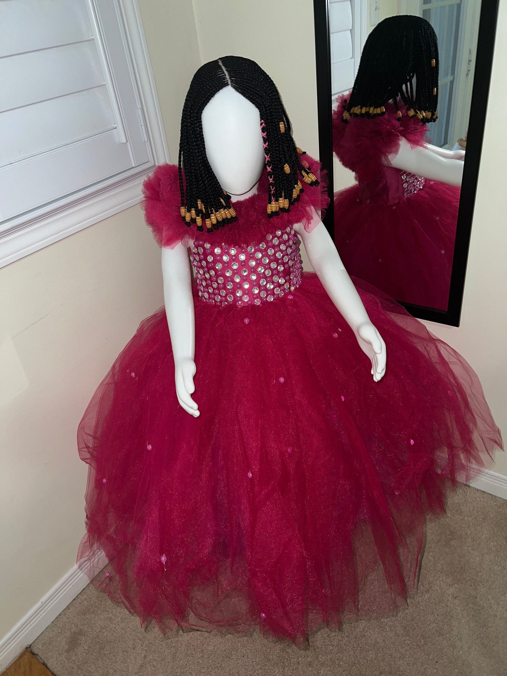 Princess Baby Girl Birthday Ballgown: Satin & Lace Flower Girl Dress