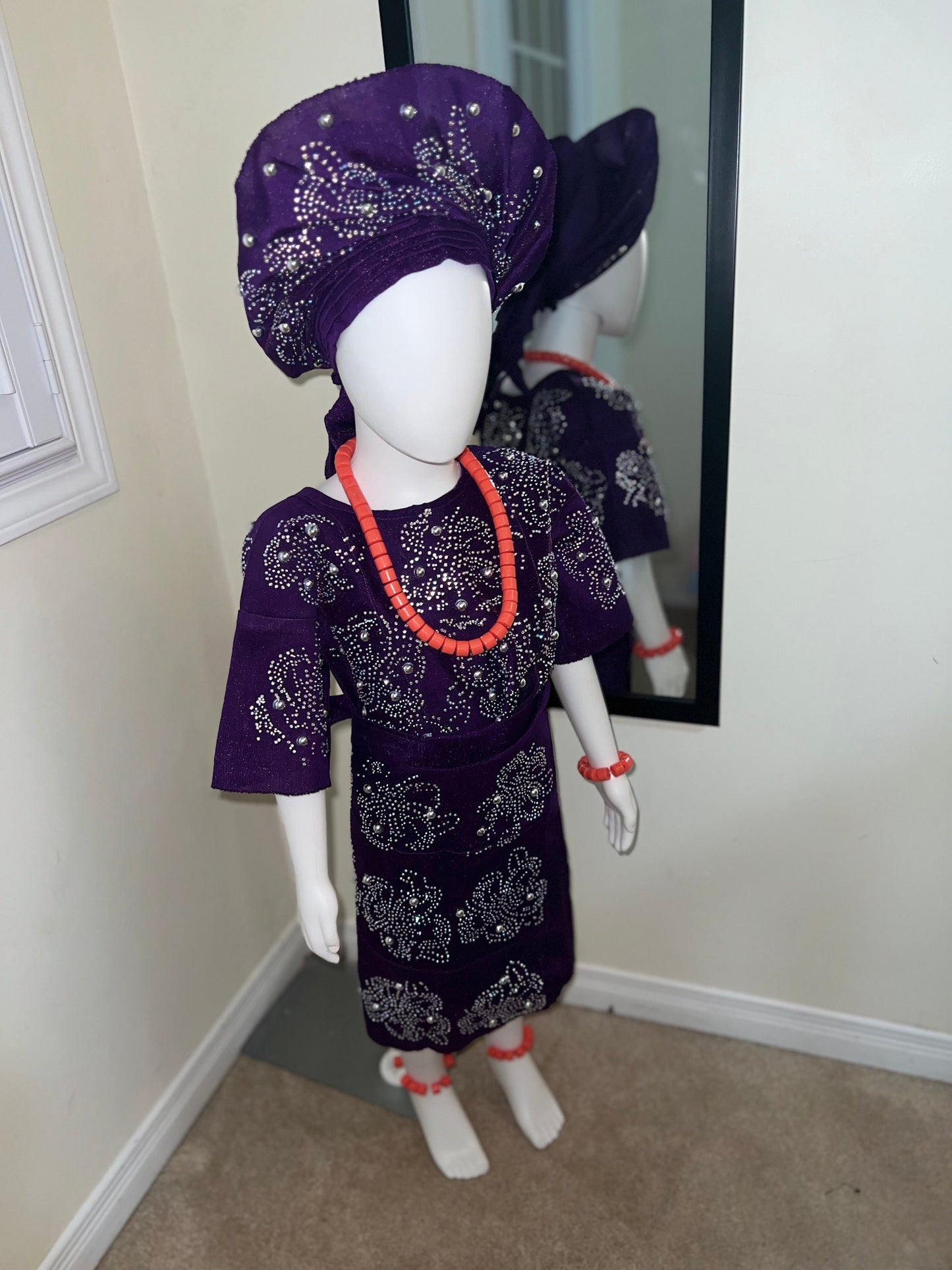 Beautiful African Baby Girl Aso oke wear| Kids Iro and Buba| Kids African head| Baby Girl photoshoot| Babygirl birthday | Nigerian kids wear