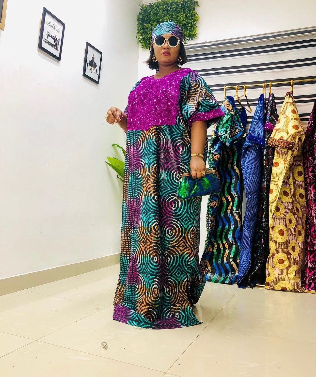 African dress| long danshiki | Kaftan| Jalabiya| Adire | Ankara| Nigerian made dress| Party dress| One size fits all| plus size bubu