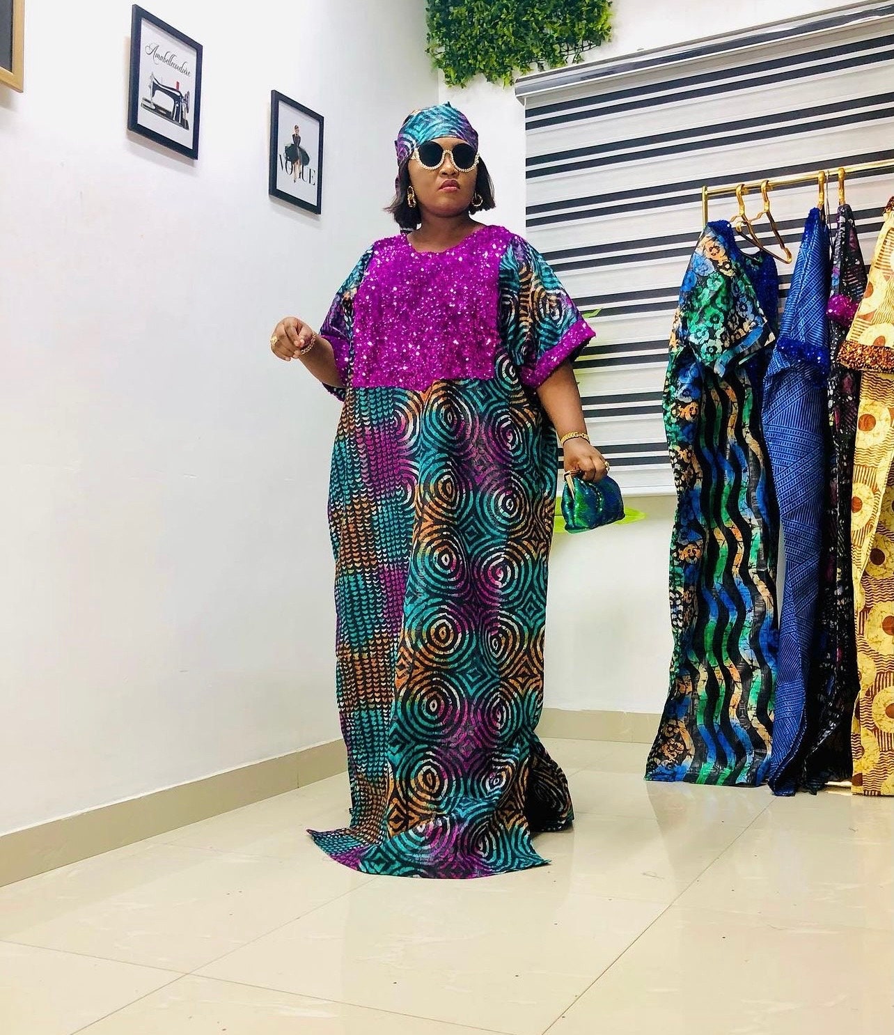 African dress| long danshiki | Kaftan| Jalabiya| Adire | Ankara| Nigerian made dress| Party dress| One size fits all| plus size bubu
