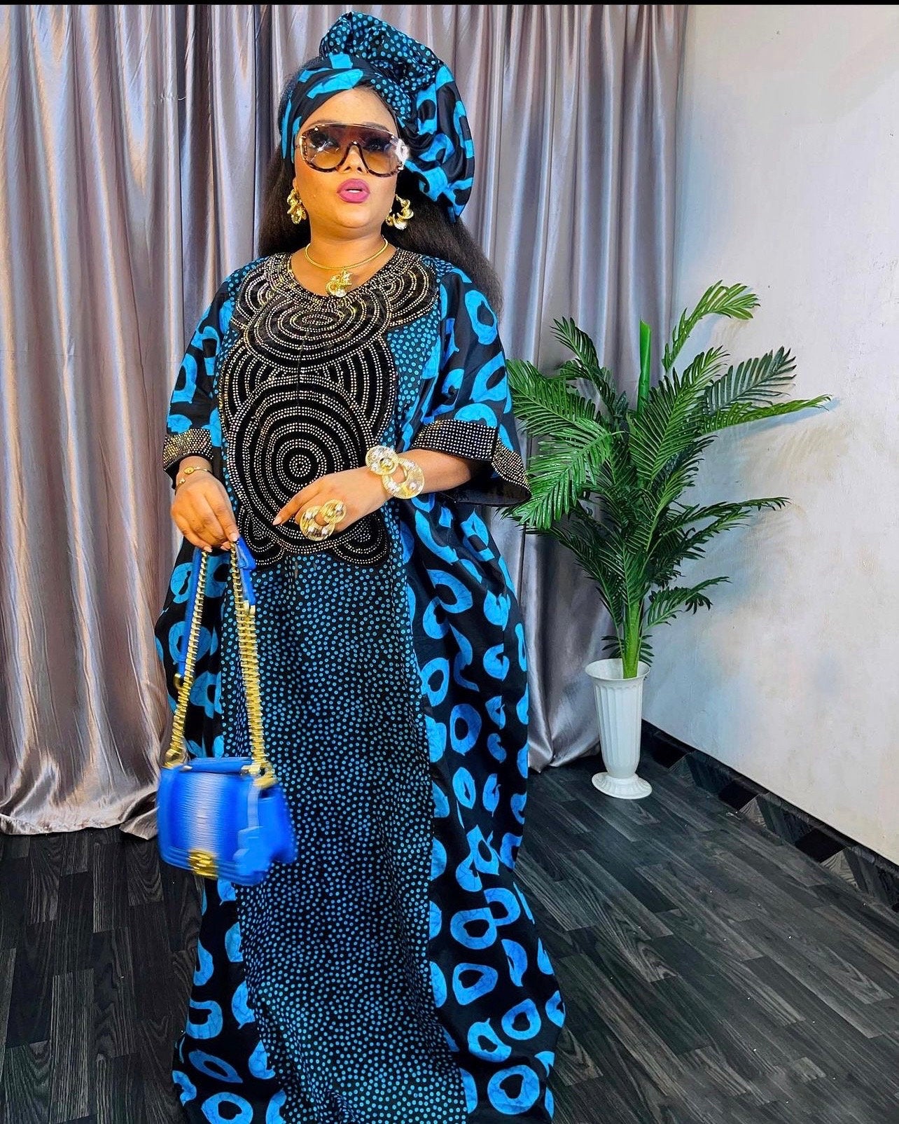 African Print Maxi Dress, Ankara Caftan, Plus Size Kaftan, Women's Summer Dress