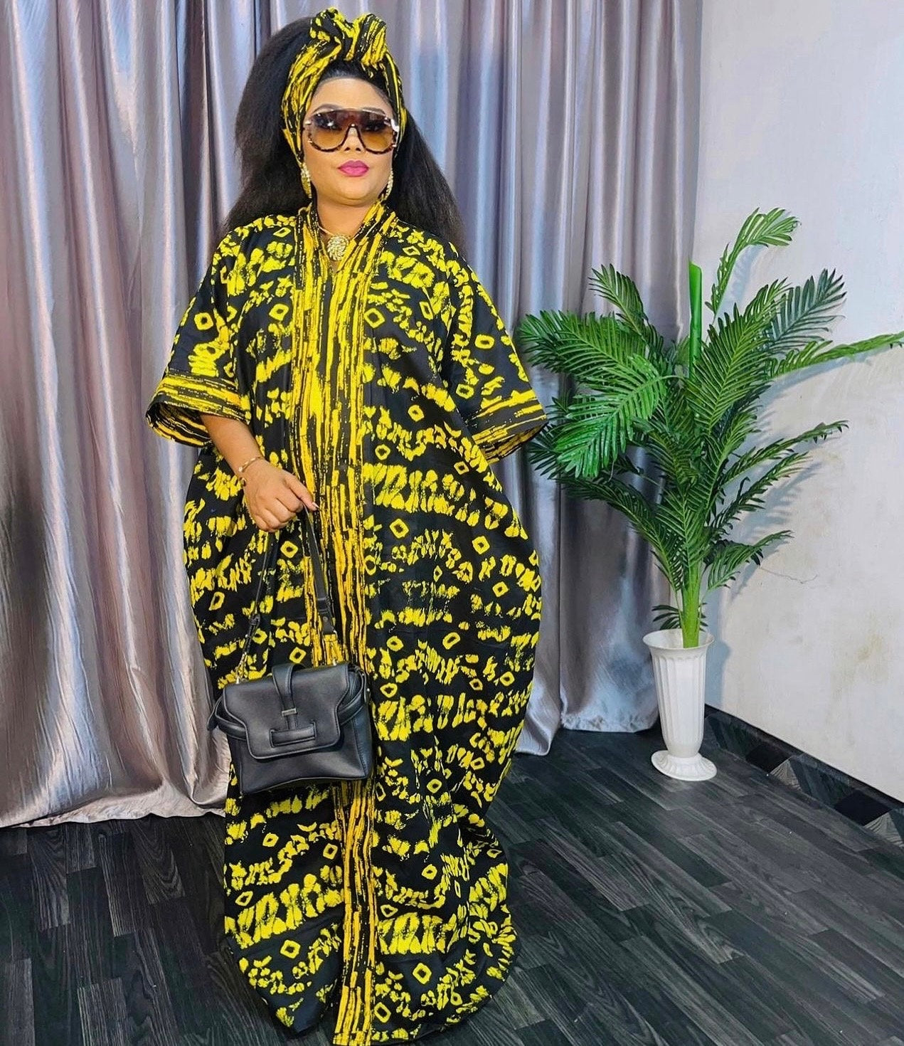 Handmade Ankara Kaftan Dress | African Print Tie-Dye, Boubou