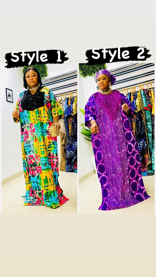 African dress| Adire| long danshiki | Kaftan| Jalabiya| Rich aunty | Nigerian made dress| Party dress| One size fits all| Kampala bubu