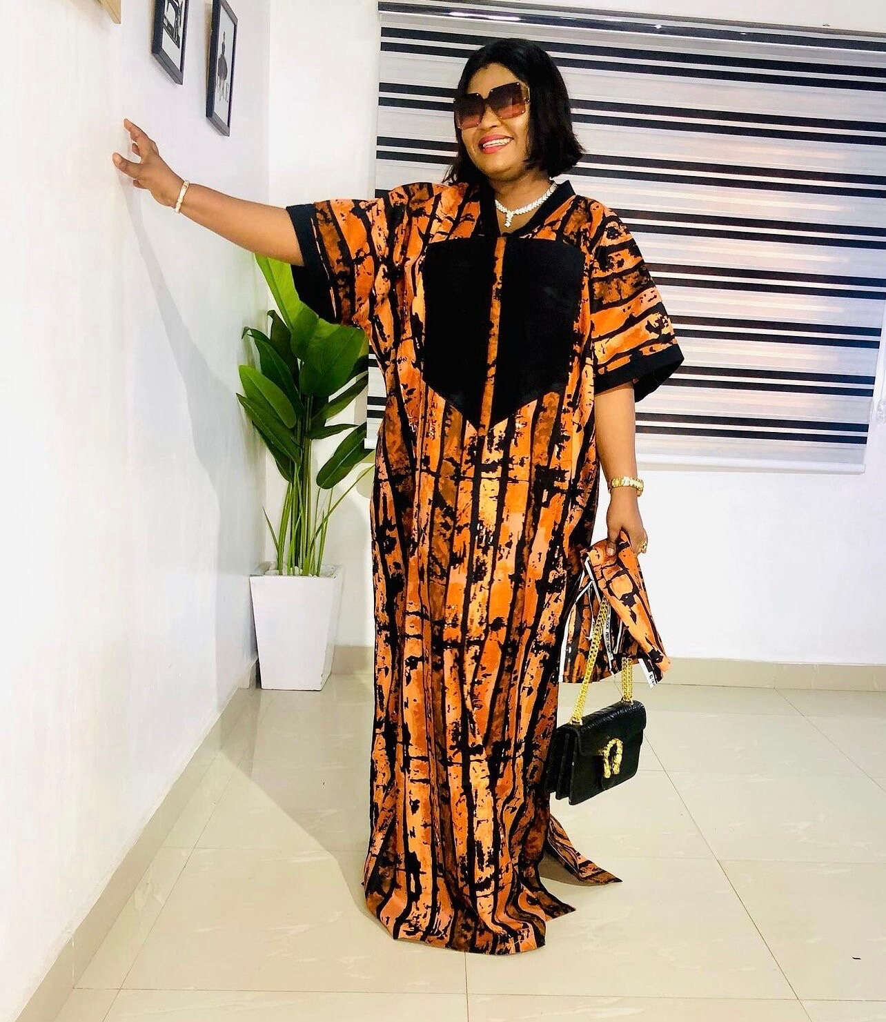Ankara Kaftan Dress: Long African Bubu Gown, Plus Size