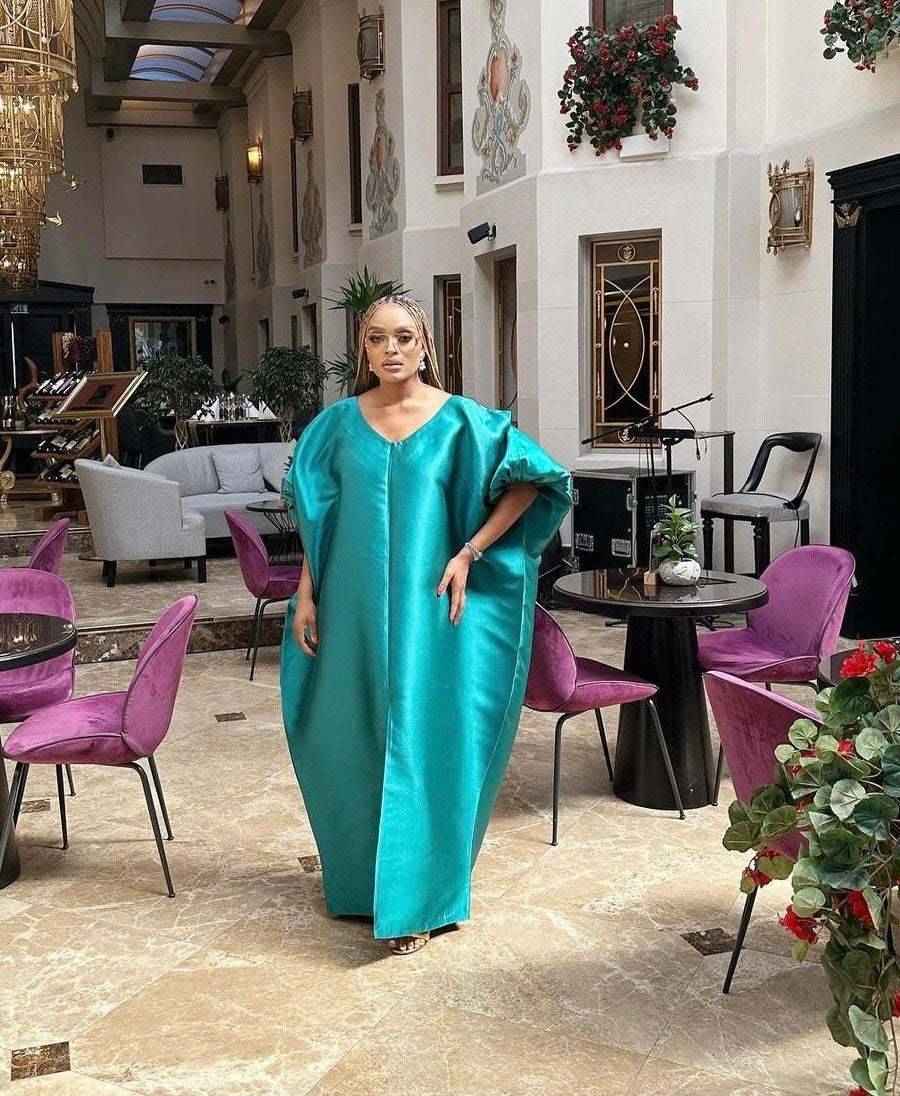 Mikado Silk Boubou Kaftan | African Dress, Party Dress