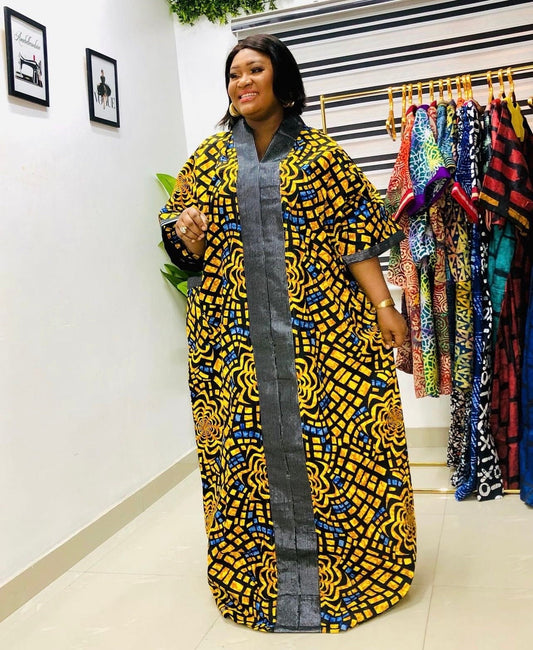 African Ankara dress boubou | long danshiki | Kaftan| Jalabiya| Adire | Ankara| Nigerian made| Kaftan| Modest dress| Ramadan| Rich Aunty
