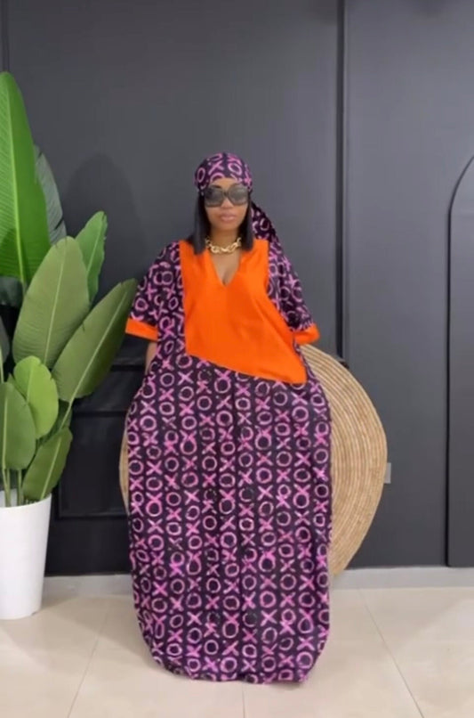 African Ankara dress| Adire| long danshiki | Kaftan| Jalabiya| Rich aunty | Nigerian made dress| Mikado Boubou| African Cultural Outfit