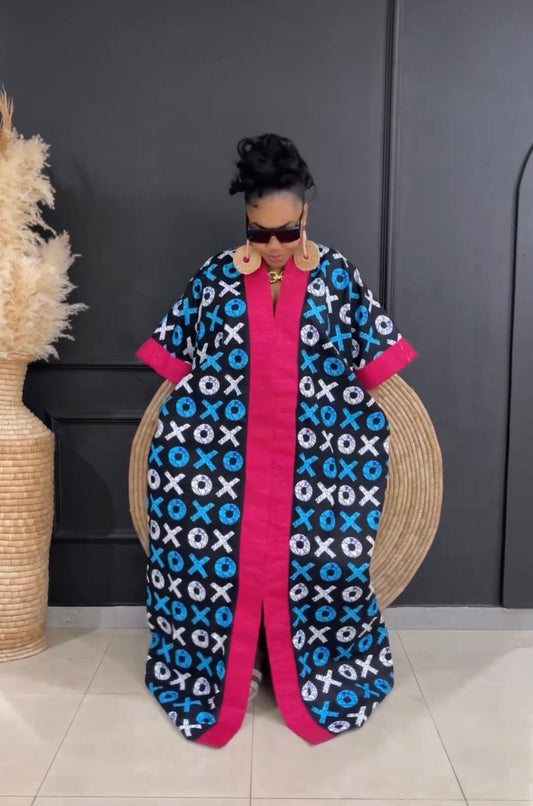 African Ankara dress boubou| Rich aunty danshiki | Kaftan| Handmade African print dress | Nigerian made | Tie and Dye | Ankara