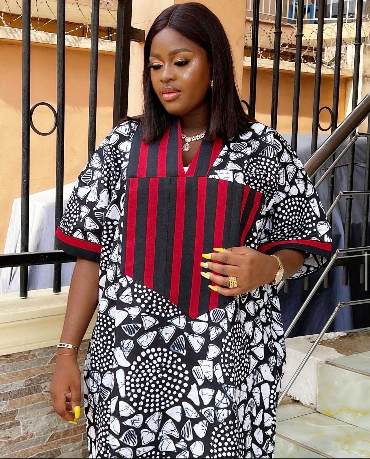 African Ankara Brocade dress| danshiki | Kaftan| Handmade African print dress | Nigerian made | Tie and Dye | Boubou| Rich aunty| Ankara