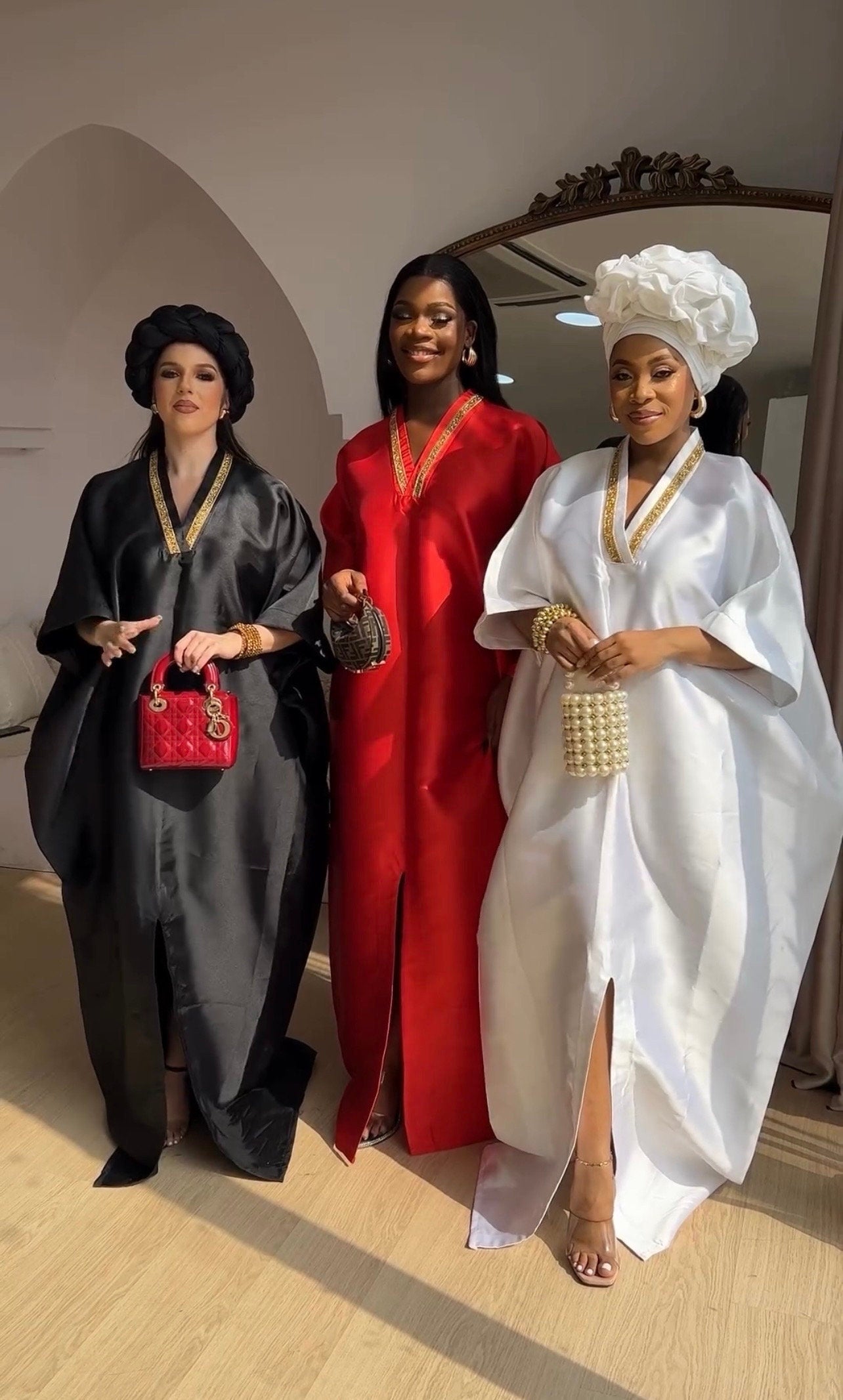 Cotton Mikado Kaftan Dress | Nigerian Ankara Print