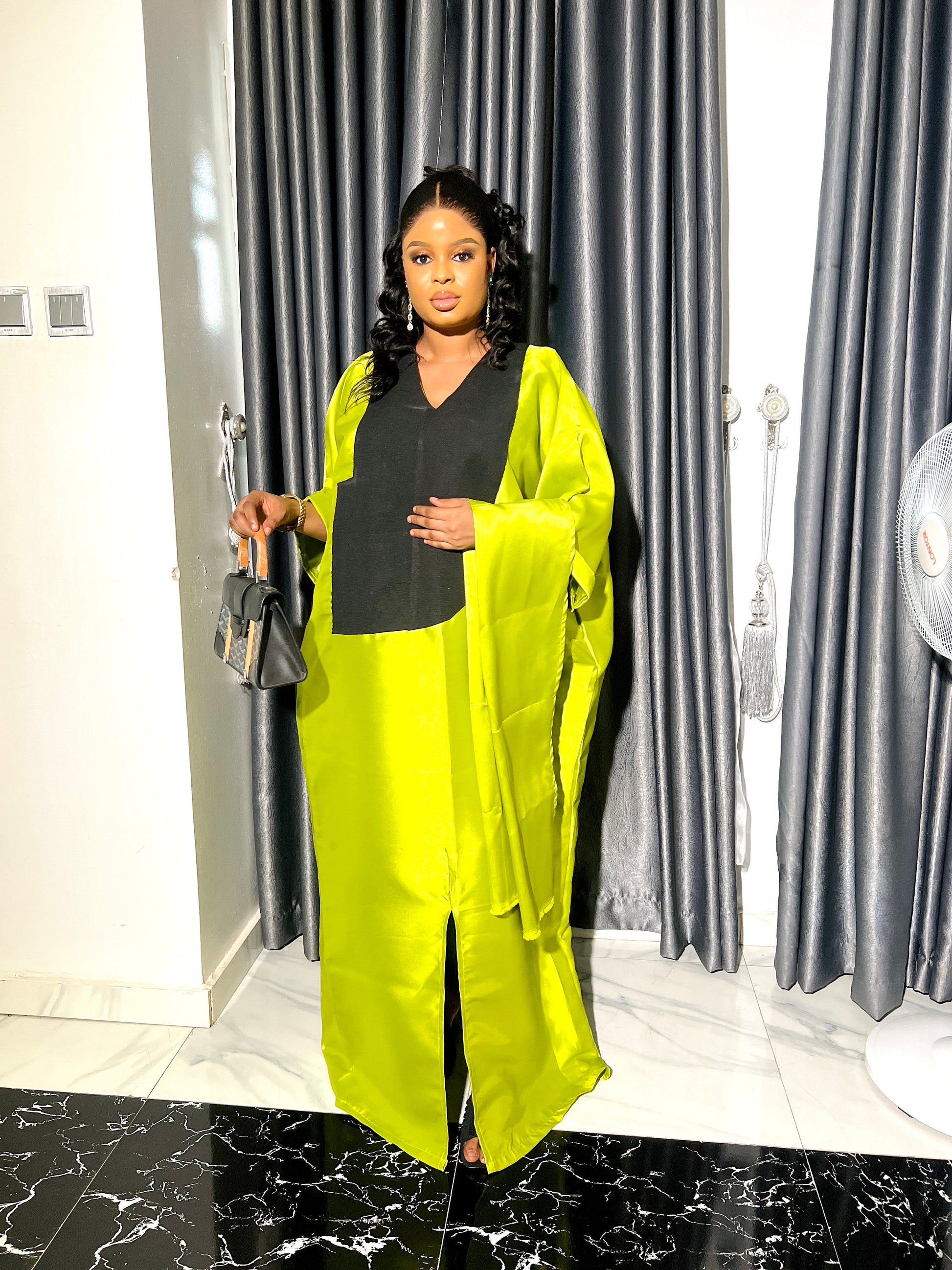 Mikado Aso Oke Boubou Dress | Nigerian Kaftan, Party Jalabiya (One Size)