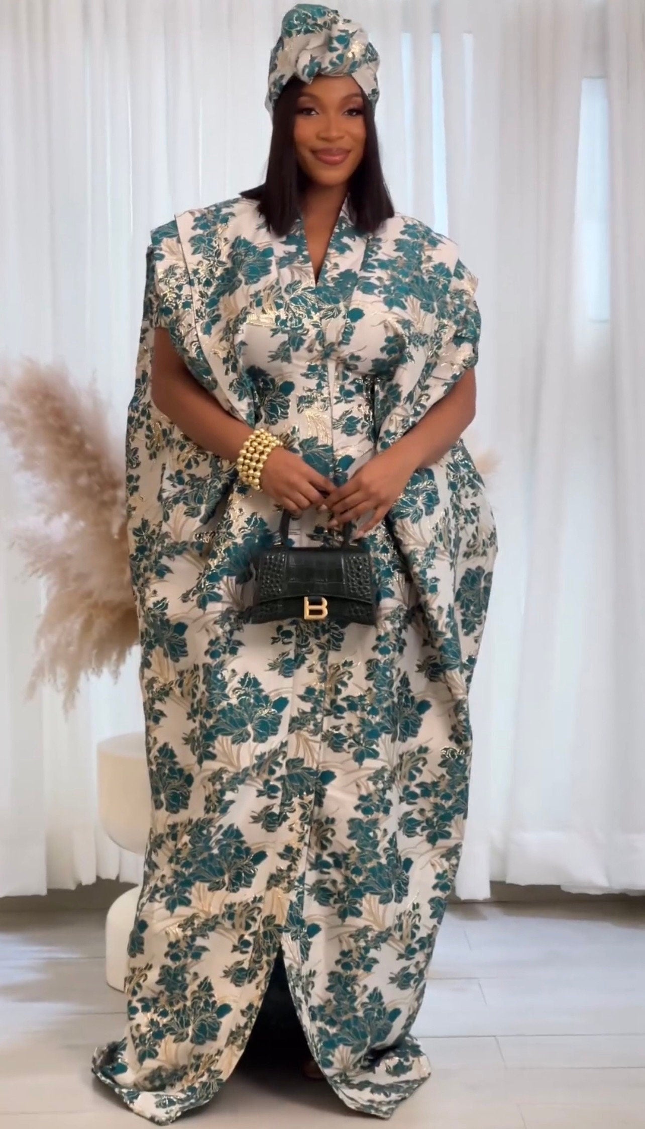 European Brocade Boubou Dress | African Kaftan Jalabiya