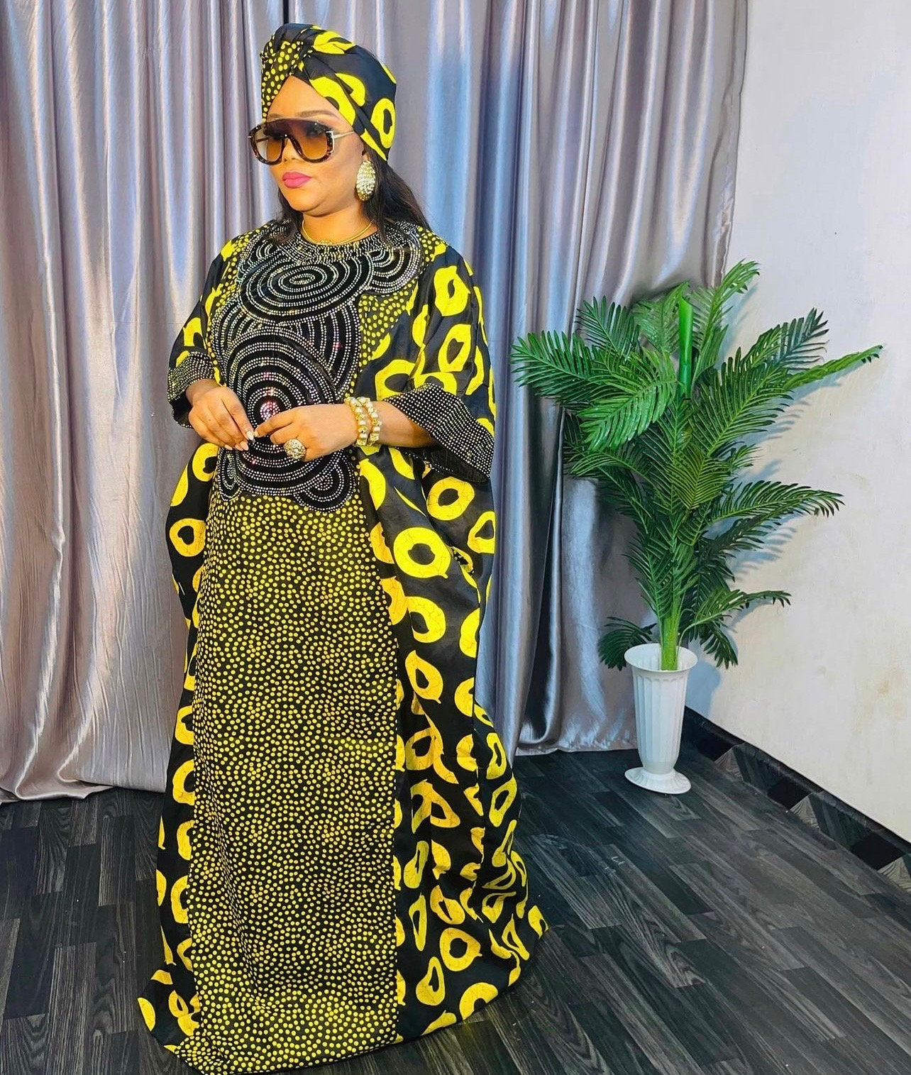 African Print Maxi Dress, Ankara Caftan, Plus Size Kaftan, Women's Summer Dress