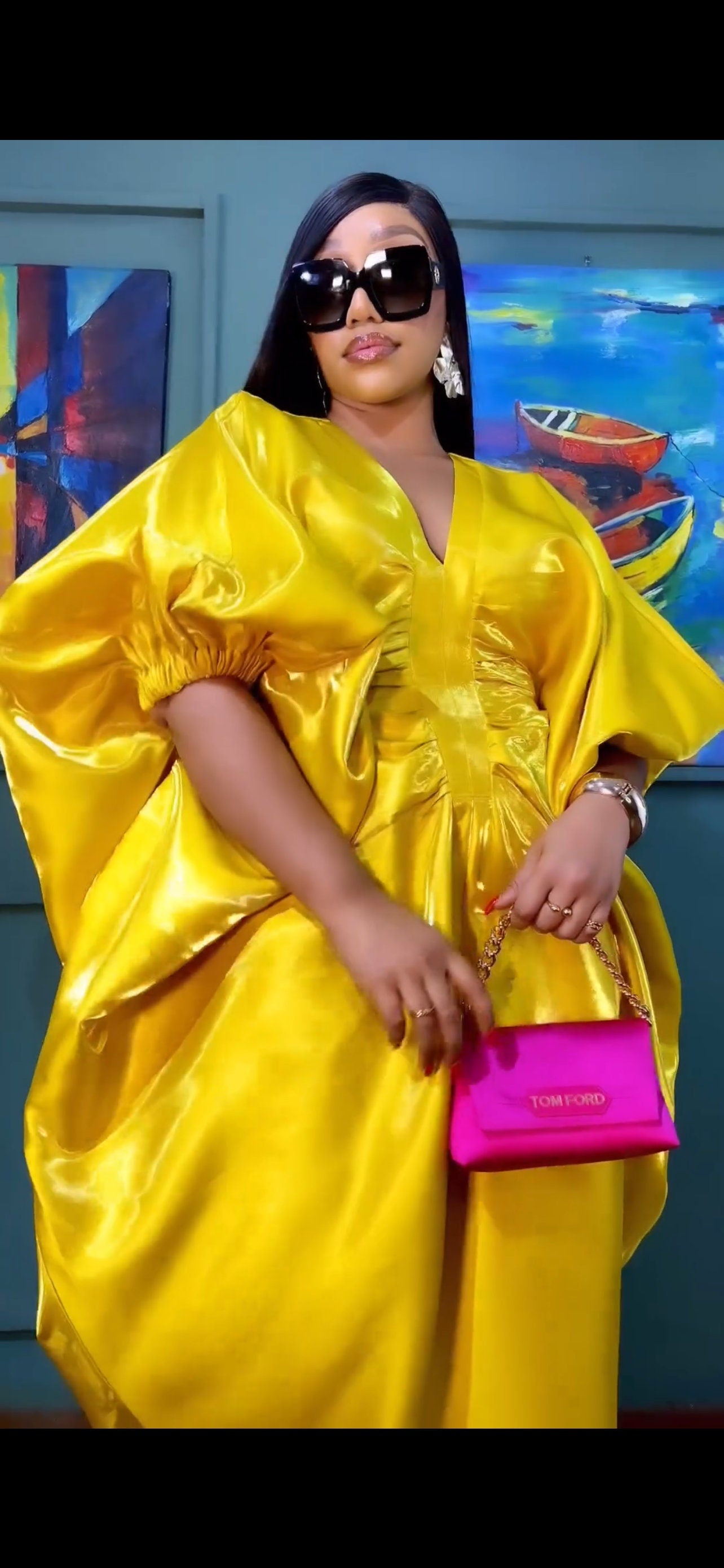 African Liquid Mikado Boubou | Nigerian Kaftan Party Dress
