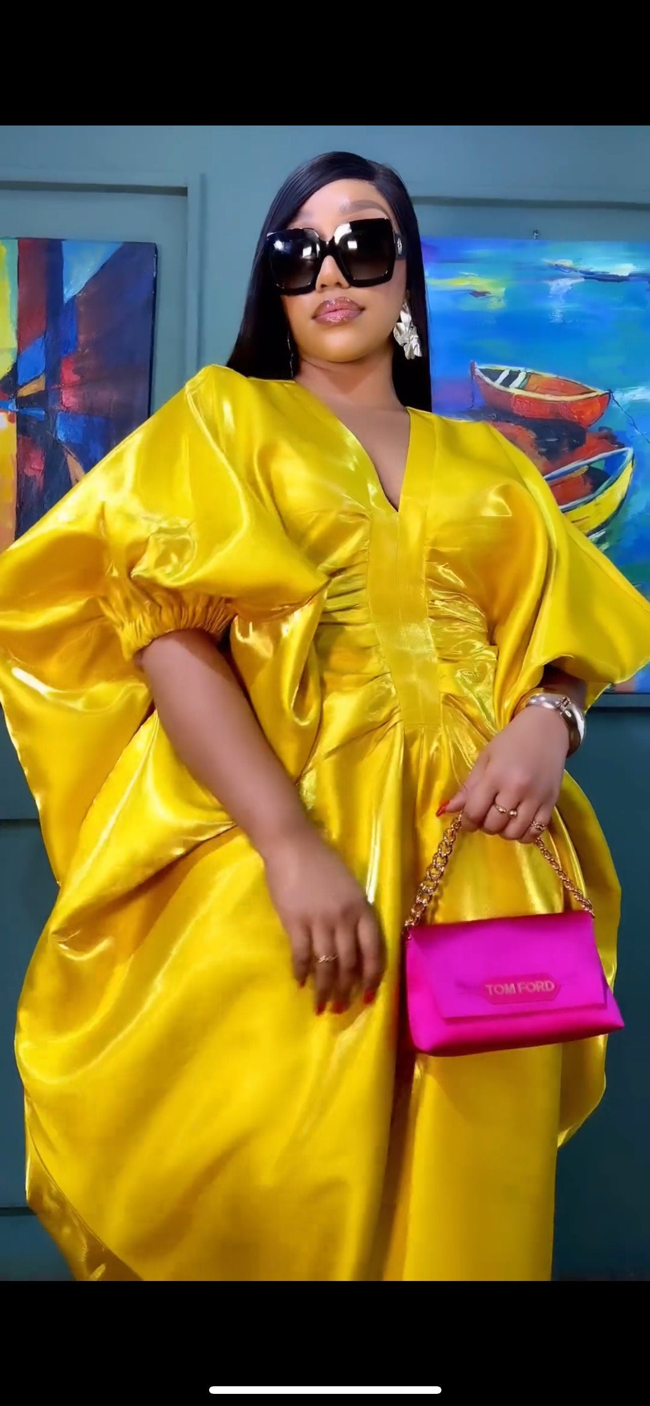 African Liquid Mikado Boubou | Nigerian Kaftan Party Dress