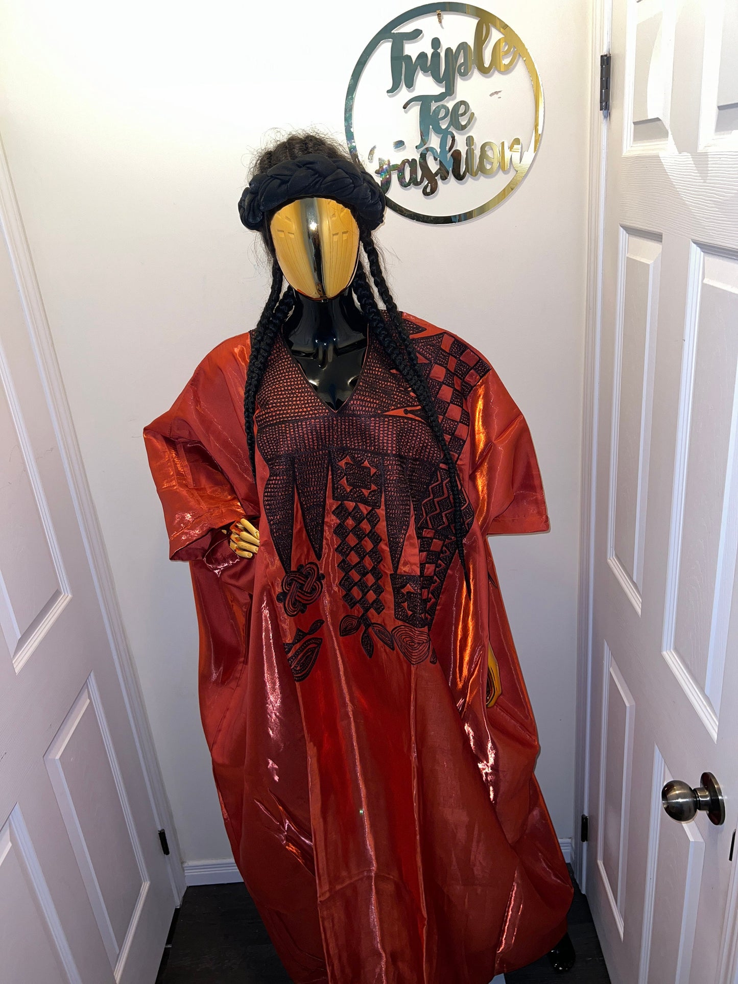 African Embroidery Mikado Kaftan | Nigerian Party Dress