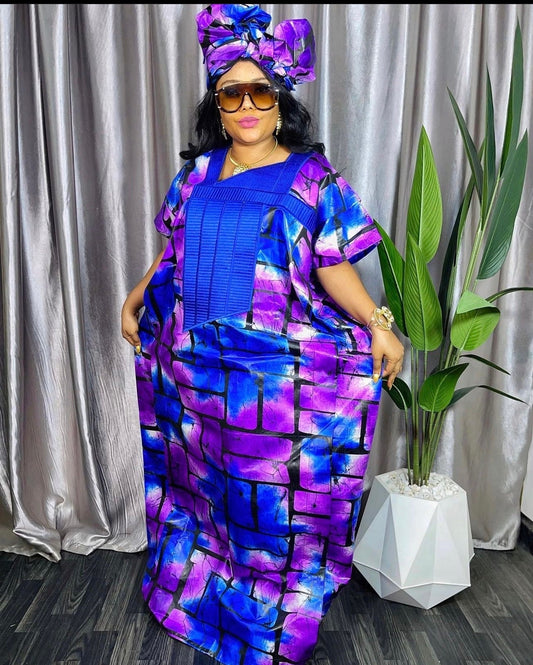 African Ankara dress| danshiki | Kaftan| Jalabiya| Rich aunty | Nigerian dress| Party dress| One size fits all| Adire boubou| Rich Aunty