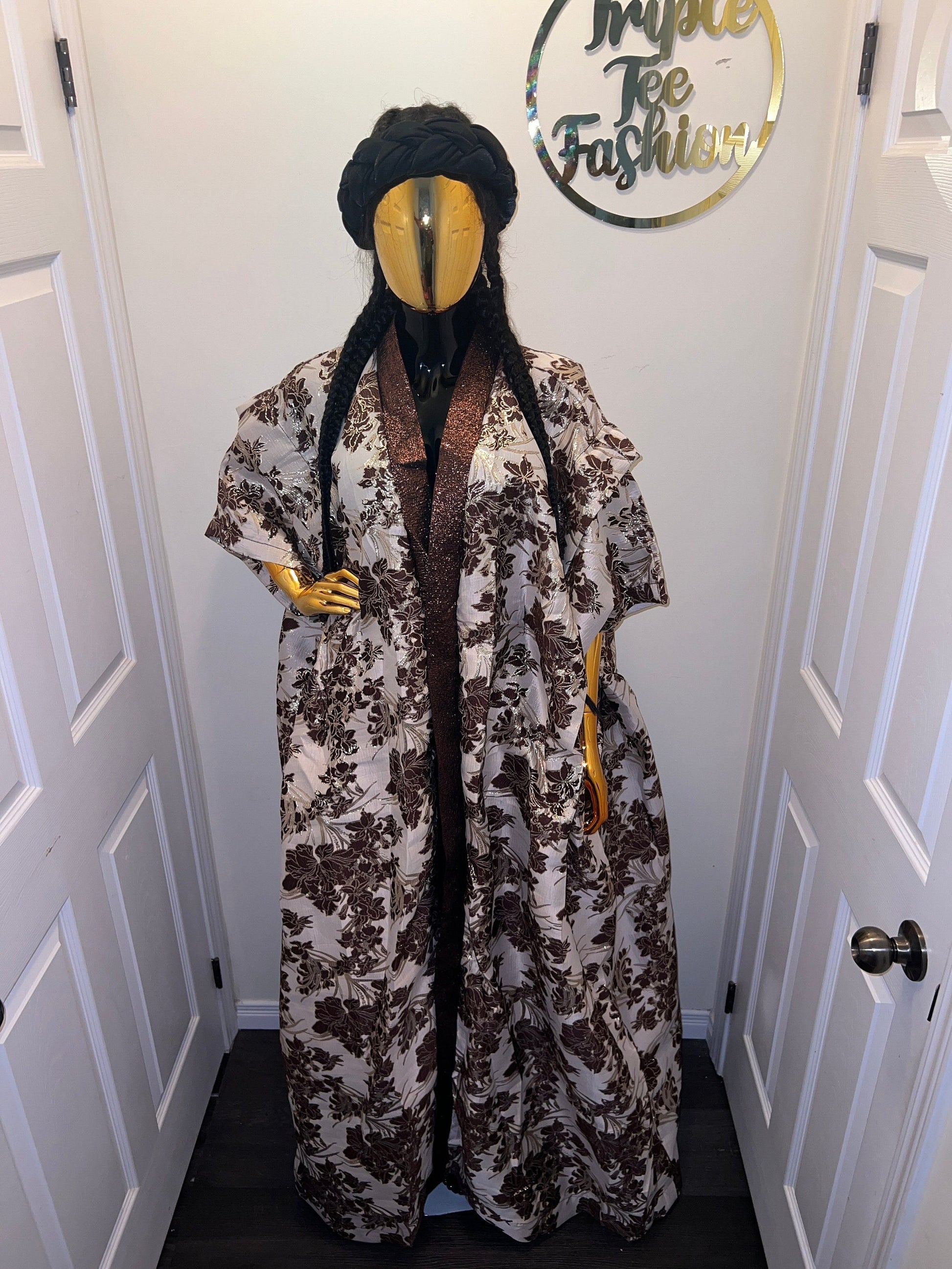 African 2 pieces brocade boubou| kimono and pants| Kaftan| Jalabiya| Rich aunty | Nigerian dress| European brocade