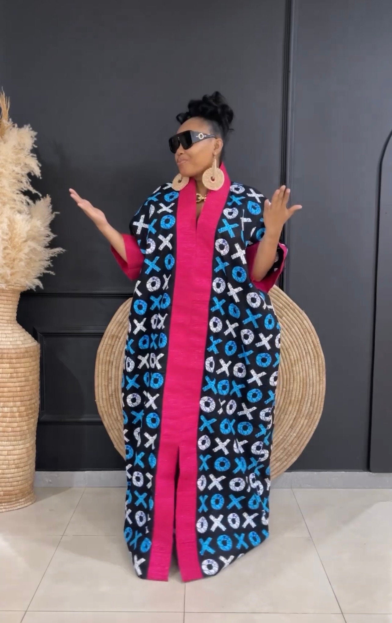 African Ankara Kaftan Dress | Handmade Cotton Boubou