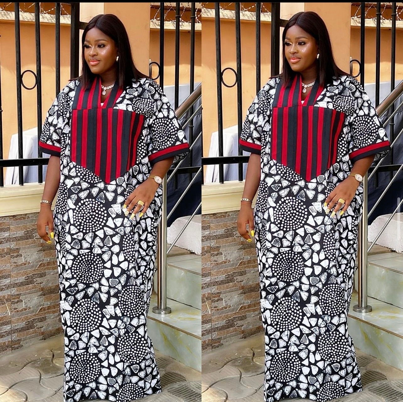 African Ankara Brocade dress| danshiki | Kaftan| Handmade African print dress | Nigerian made | Tie and Dye | Boubou| Rich aunty| Ankara