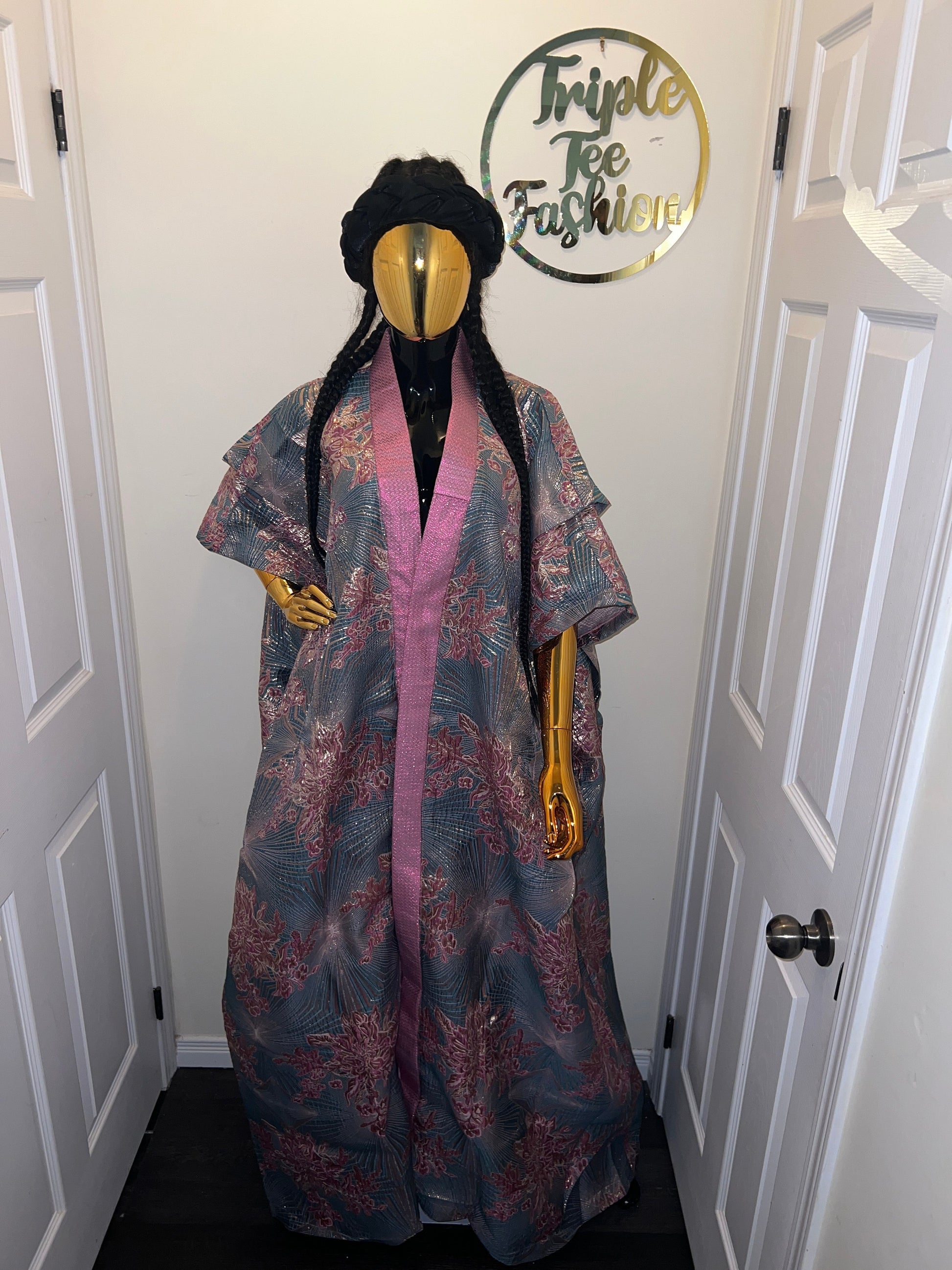 African 2 pieces brocade boubou| kimono and pants| Kaftan| Jalabiya| Rich aunty | Nigerian dress| European brocade