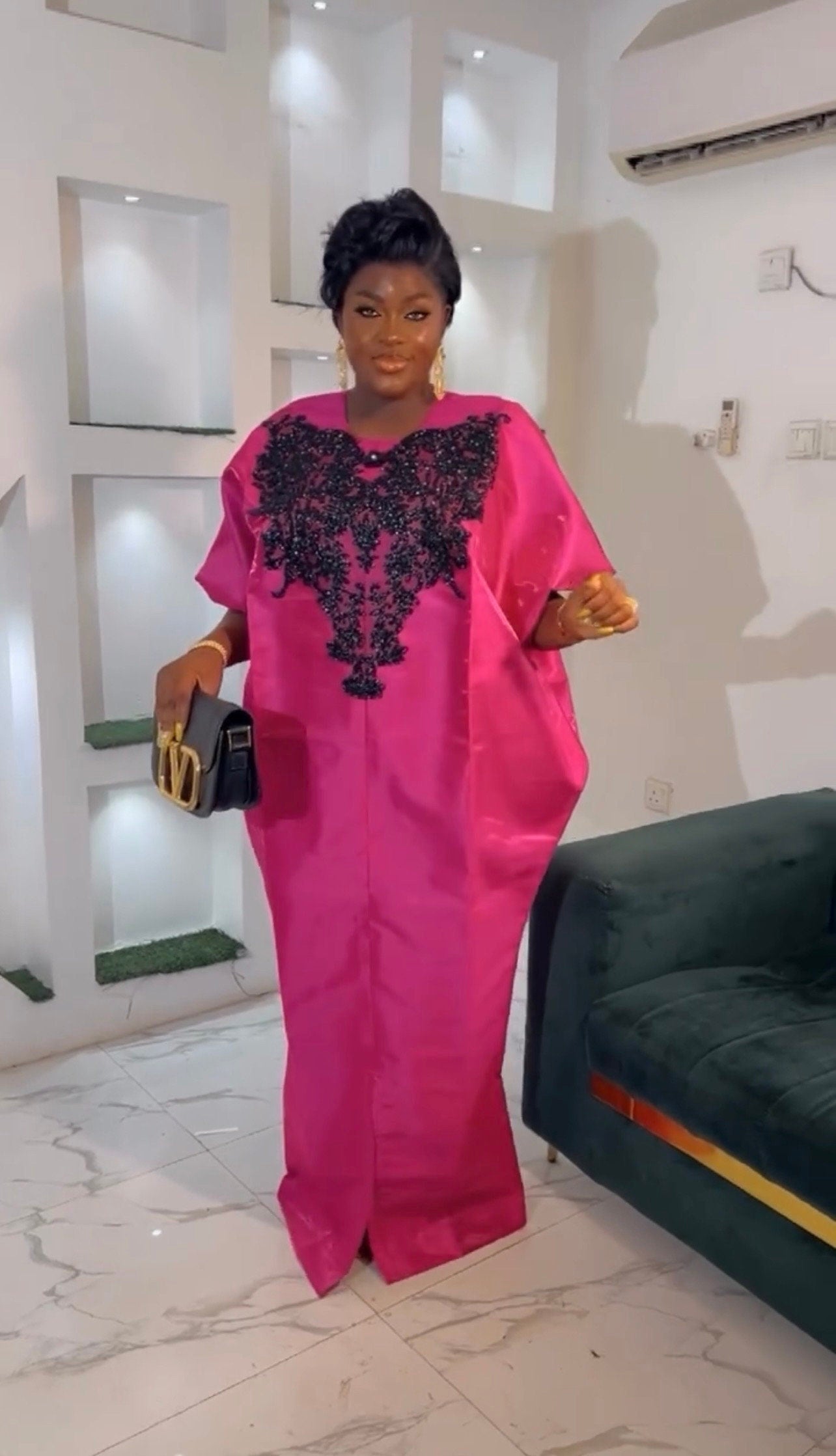 African LIQUID Mikado boubou dress| Kaftan| Jalabiya| Rich aunty | Nigerian dress| EID dress| One size fits all| appliqué boubou