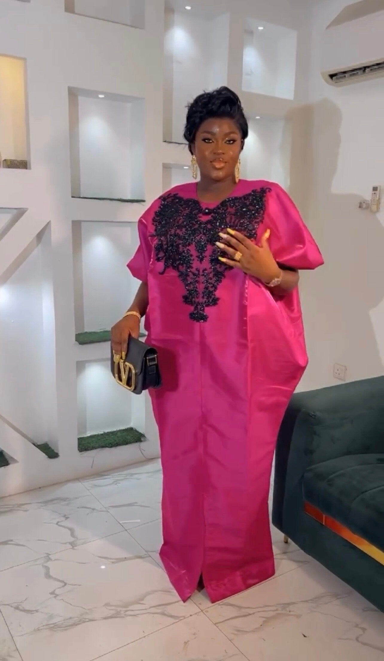 African LIQUID Mikado boubou dress| Kaftan| Jalabiya| Rich aunty | Nigerian dress| EID dress| One size fits all| appliqué boubou