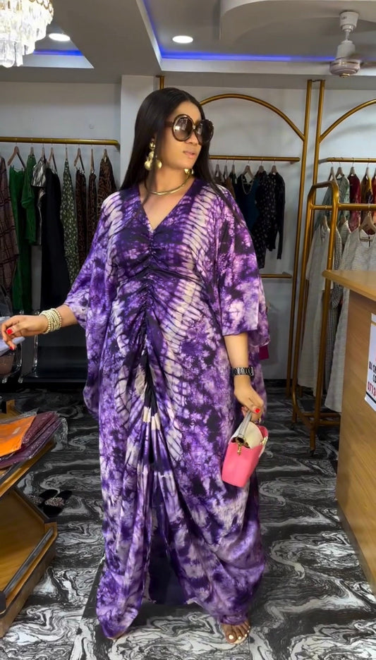 African Adire silk boubou dress| danshiki | Kaftan| Handmade African print dress | Nigerian made | Tie and Dye | Boubou| Rich aunty| Ankara