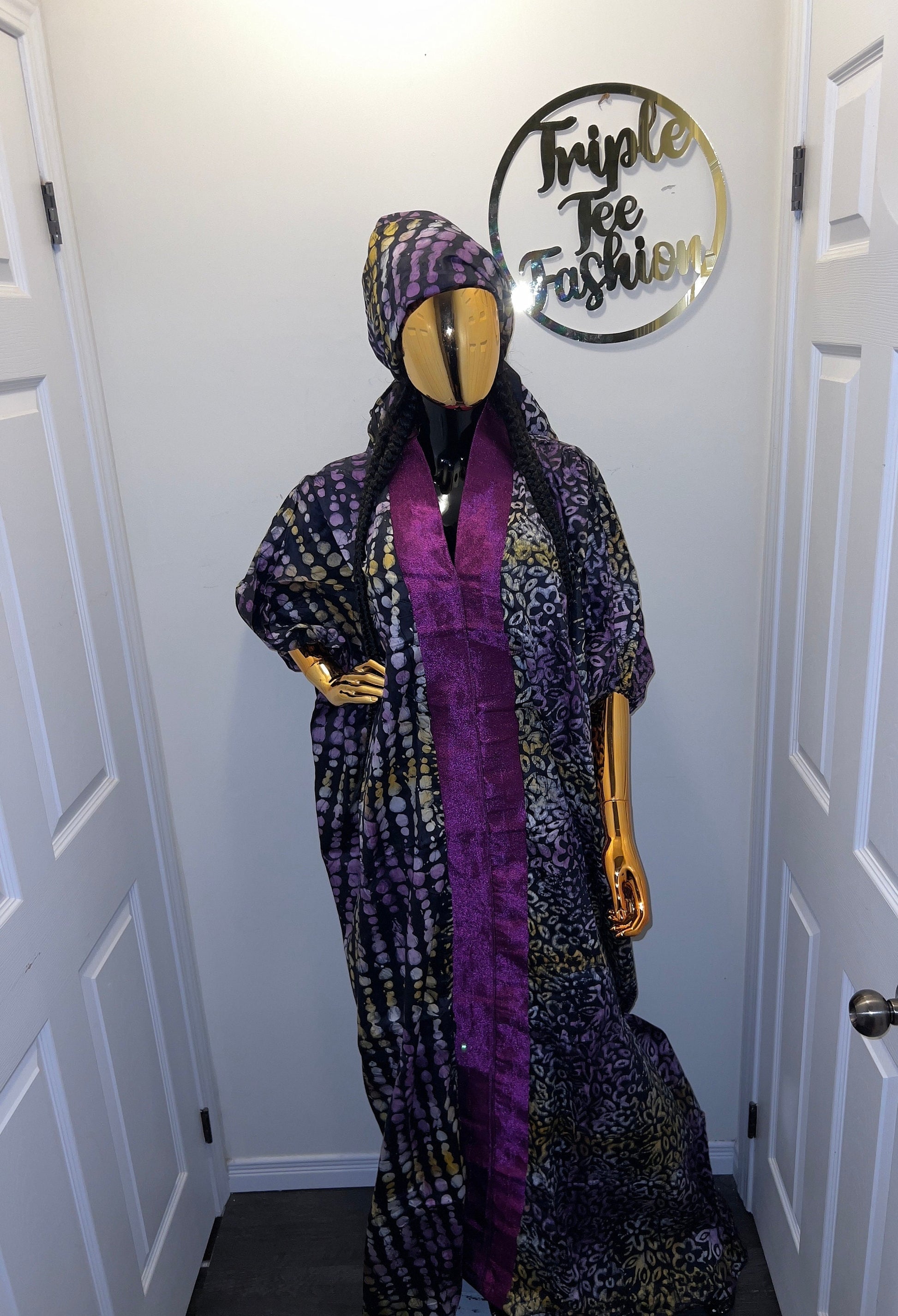 Handmade Adire Batik Kaftan Dress | Nigerian Cotton Boubou