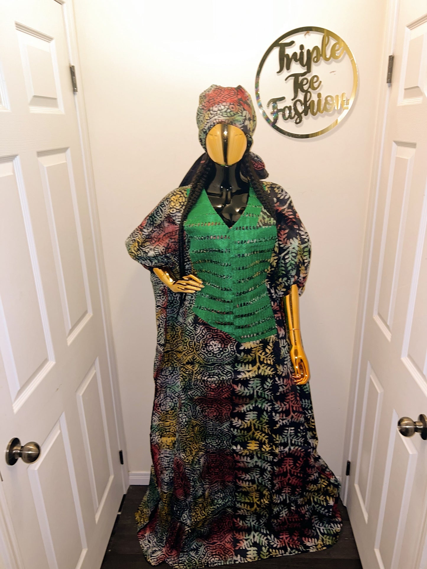 African Adire Batik Boubou dress |Inner belt bubu Kaftan| Handmade African print dress | Nigerian made | Tie and Dye | Rich aunty| Ankara