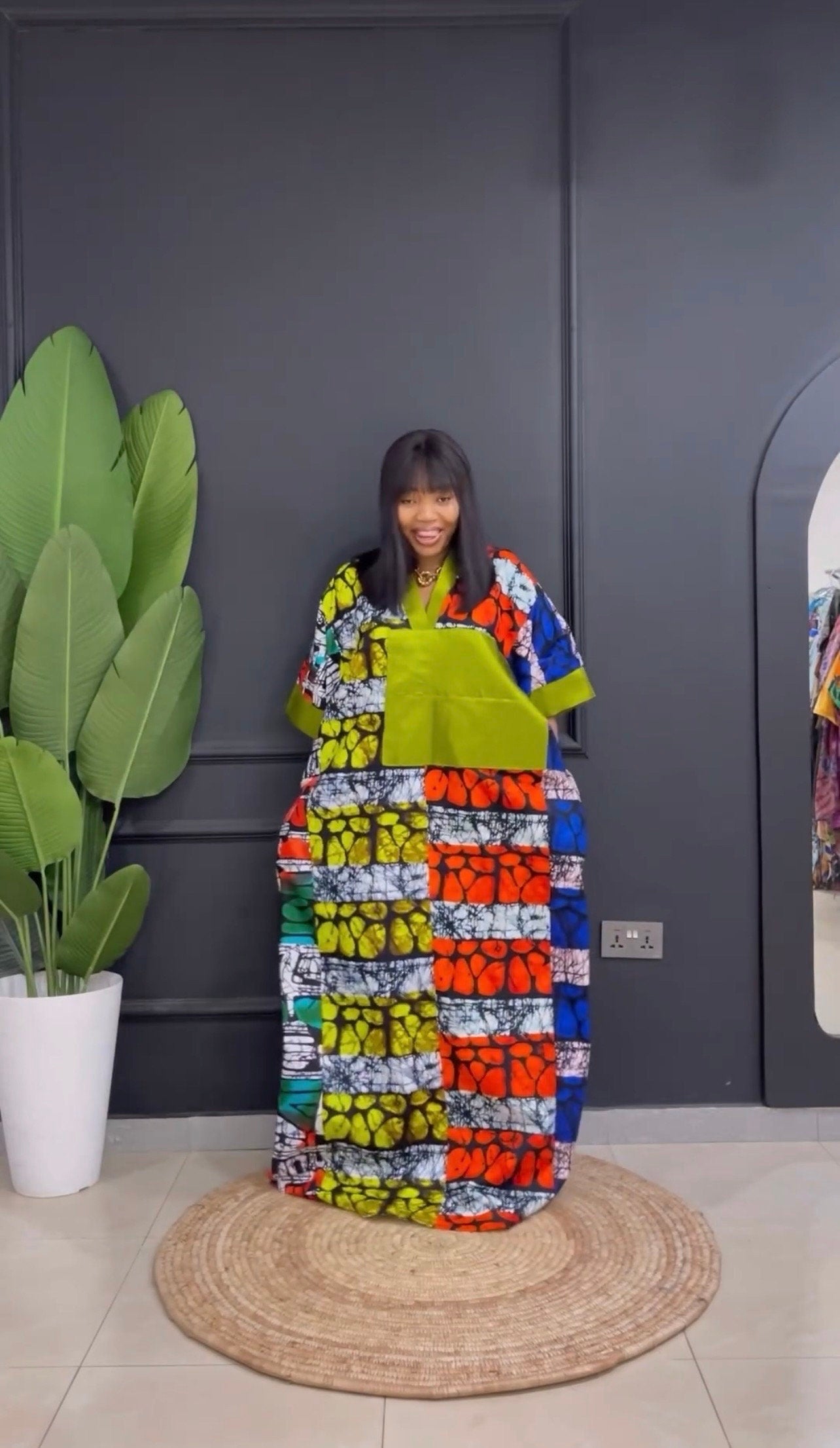 Ankara Kaftan Dress | Ankara Aso Oke Cotton Bubu