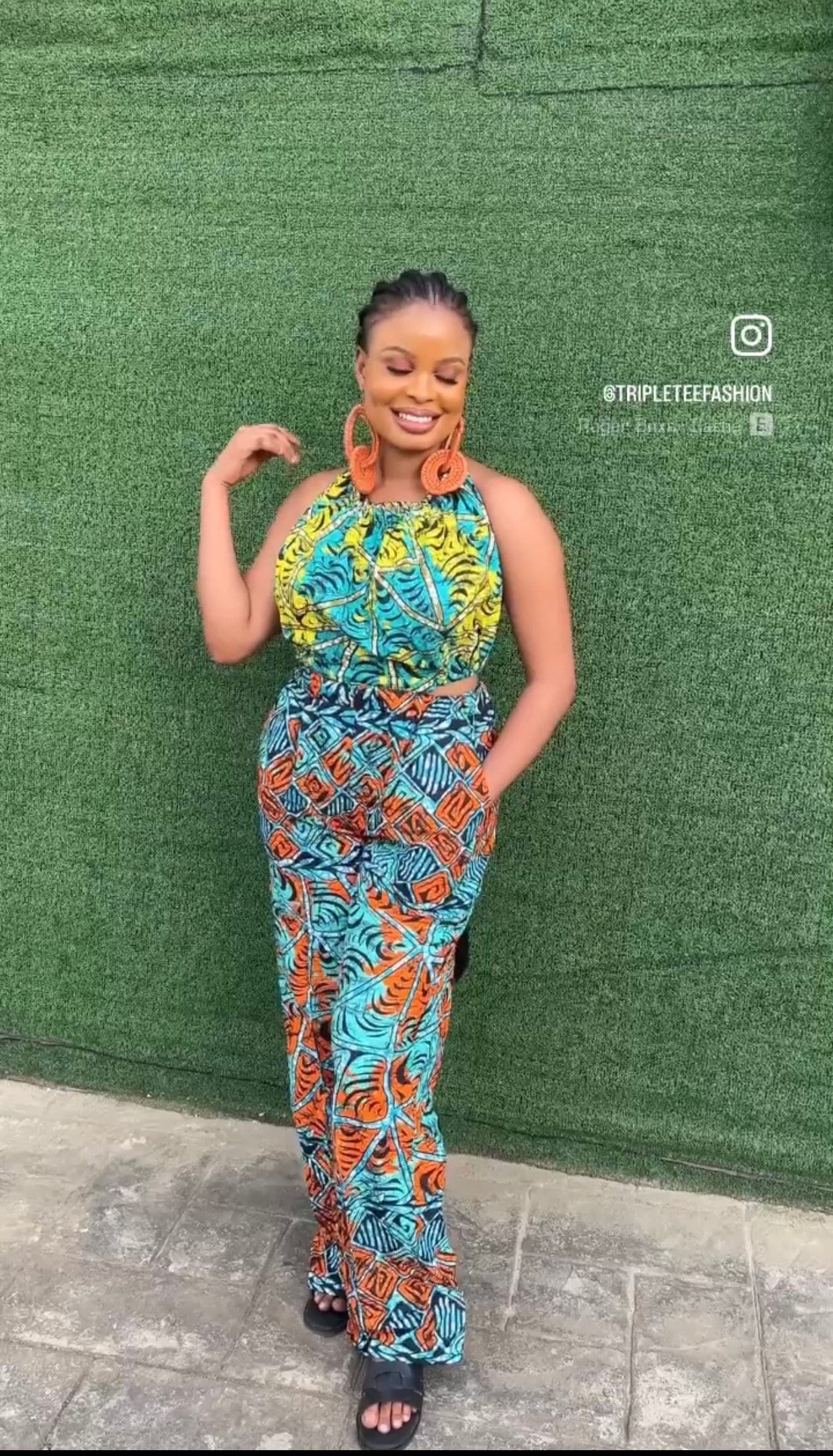 Ankara Print Two-Piece Playsuit | African Kaftan Set