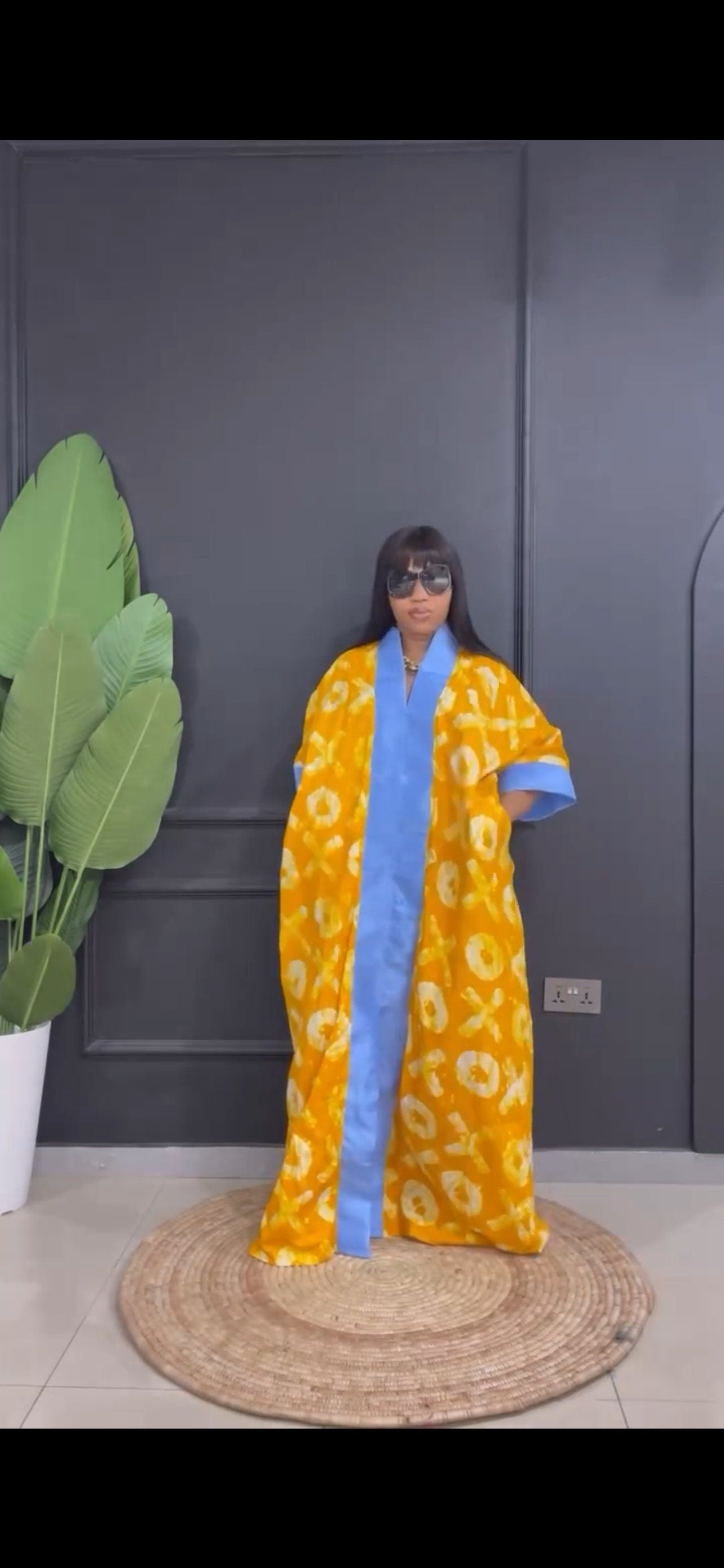 Ankara Cotton Kaftan Dress | Nigerian Bubu Gown, Matching Scarf