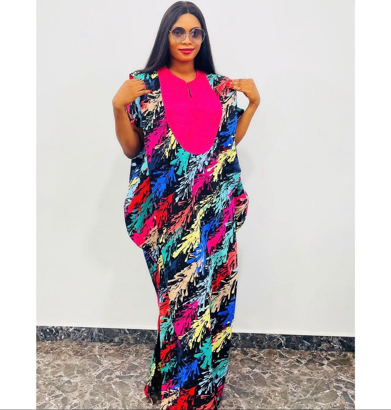 African Ankara Boubou dress| Kaftan| Handmade African print dress | Nigerian made | Tie and Dye | Boubou| Rich aunty| Bubu