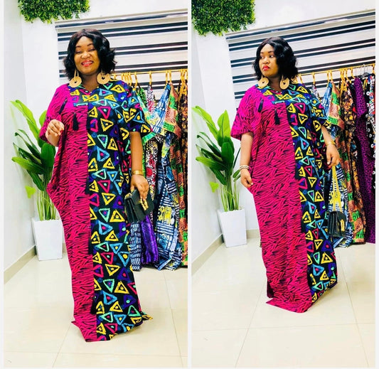 African Ankara Boubou dress| Kaftan| Handmade African print dress | Nigerian made | Tie and Dye | Boubou| Rich aunty| Bubu