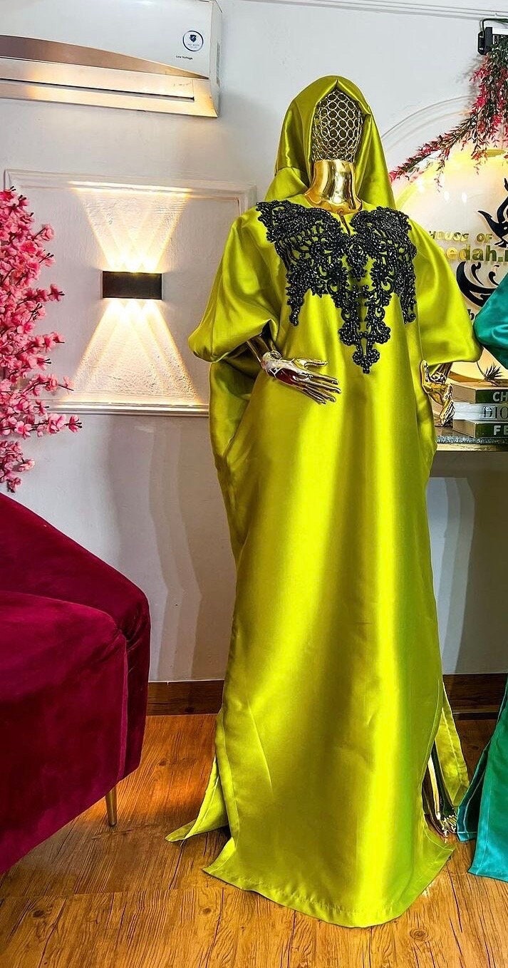 Mikado Boubou Kaftan | African Appliqué Dress