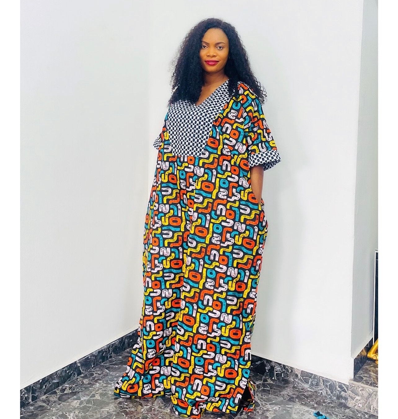 African Ankara Boubou Dress | Nigerian Kaftan