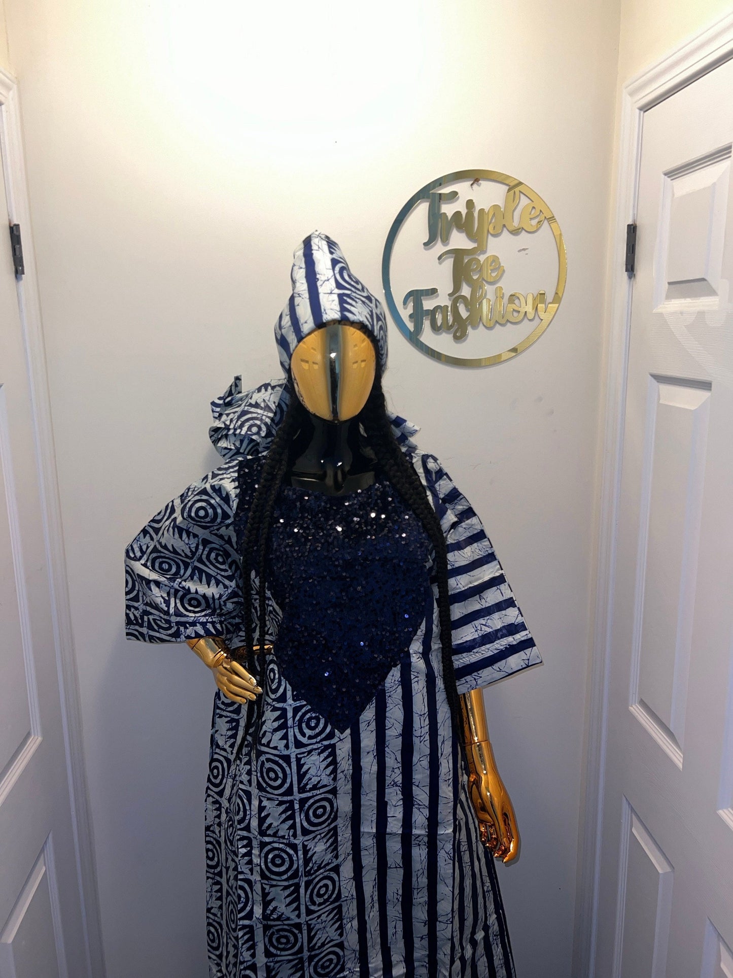 African Print Kampala Boubou | Sequin Kaftan, Plus Size