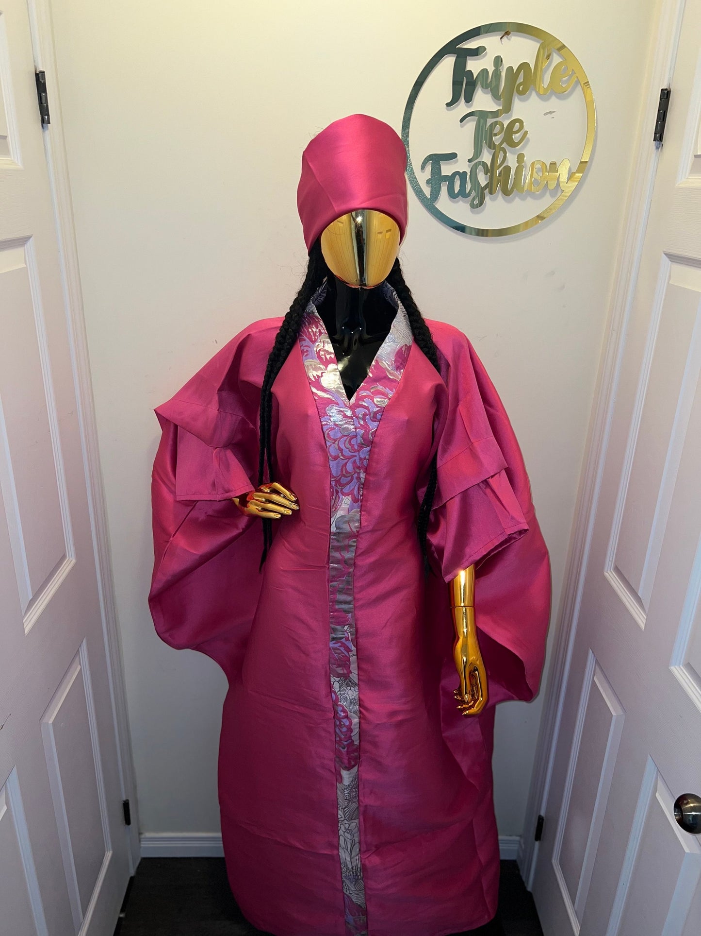 Mikado Brocade Boubou Dress | African Kaftan, One Size Fits All