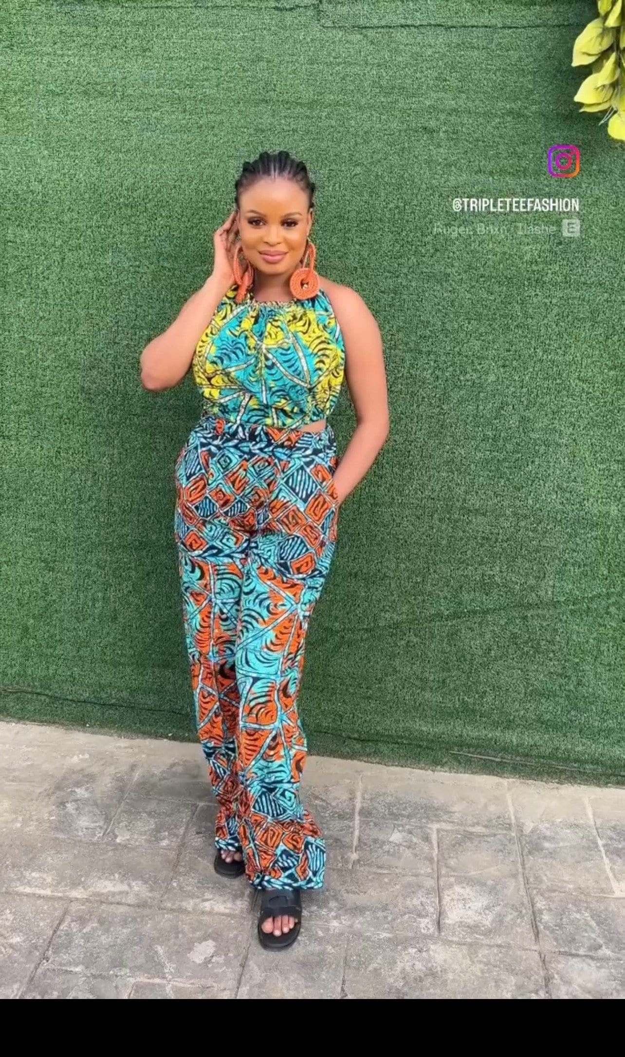 Ankara Print Two-Piece Playsuit | African Kaftan Set