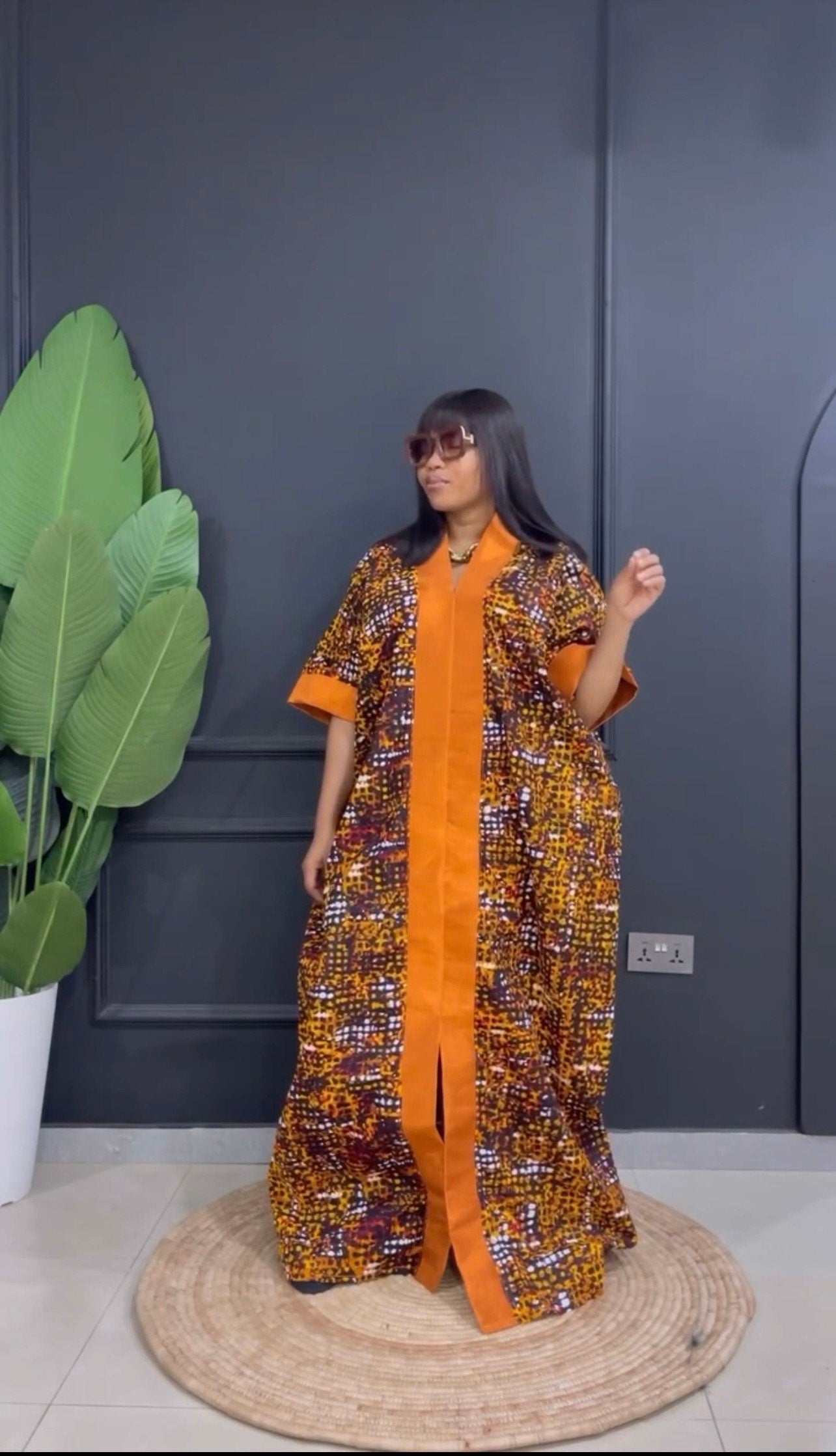 African Print Kaftan Dress | Ankara and Aso oke Bubu, One Size