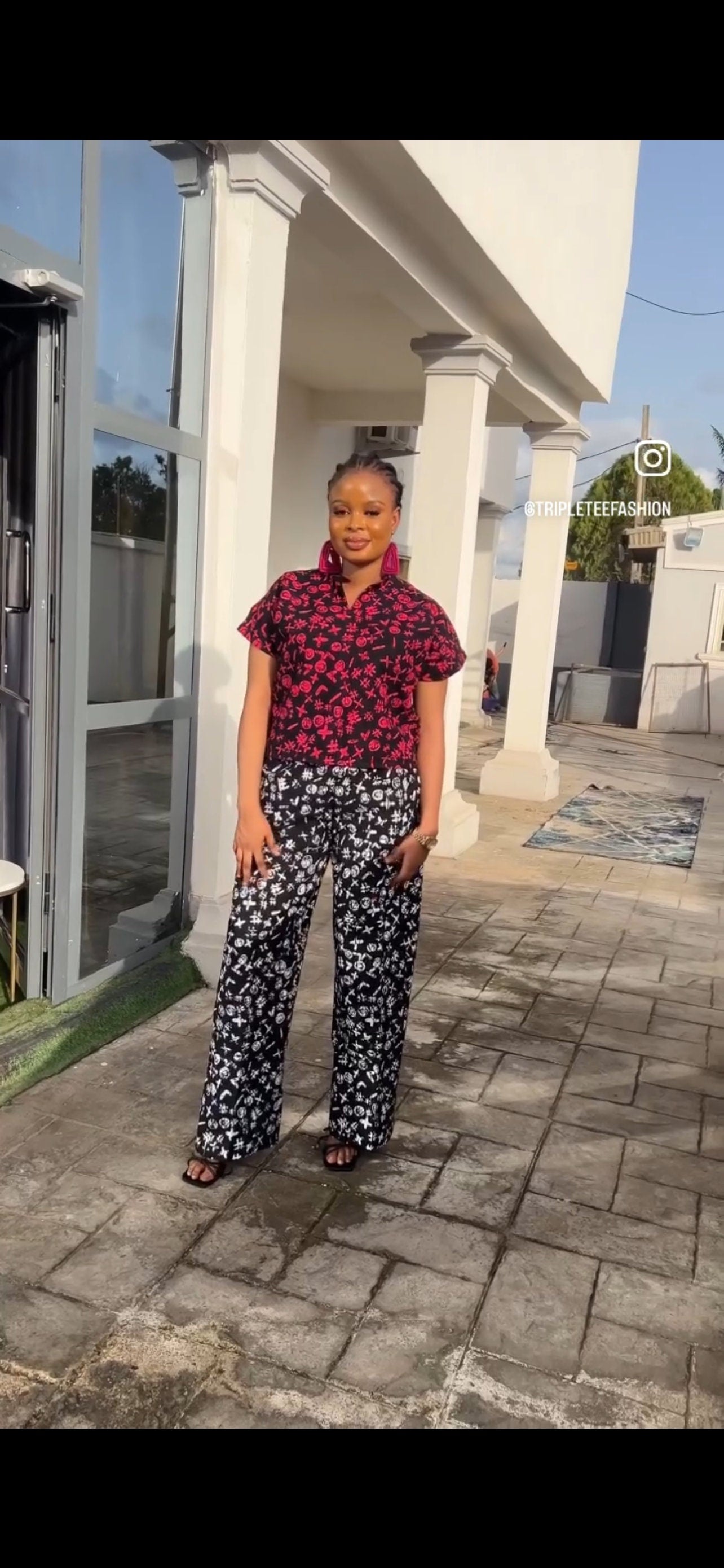 African Print Top and Trouser Set | Ankara Cotton Kaftan