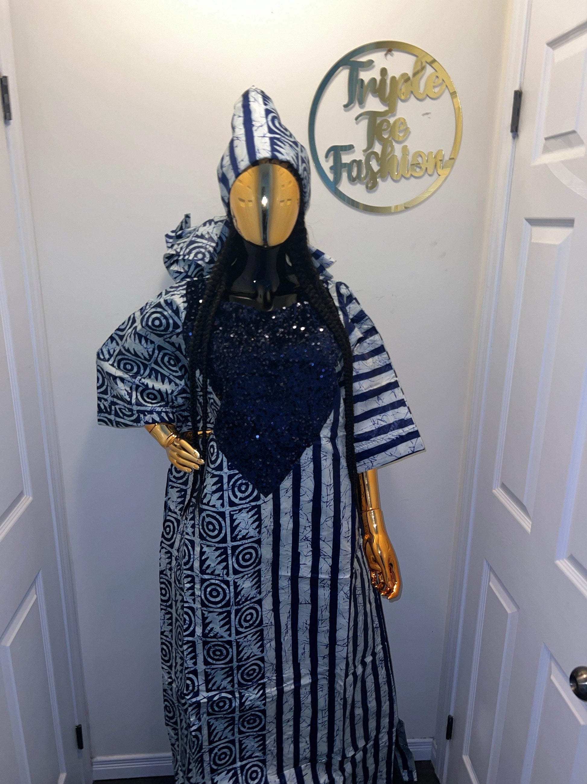 African Print Kampala Boubou | Sequin Kaftan, Plus Size