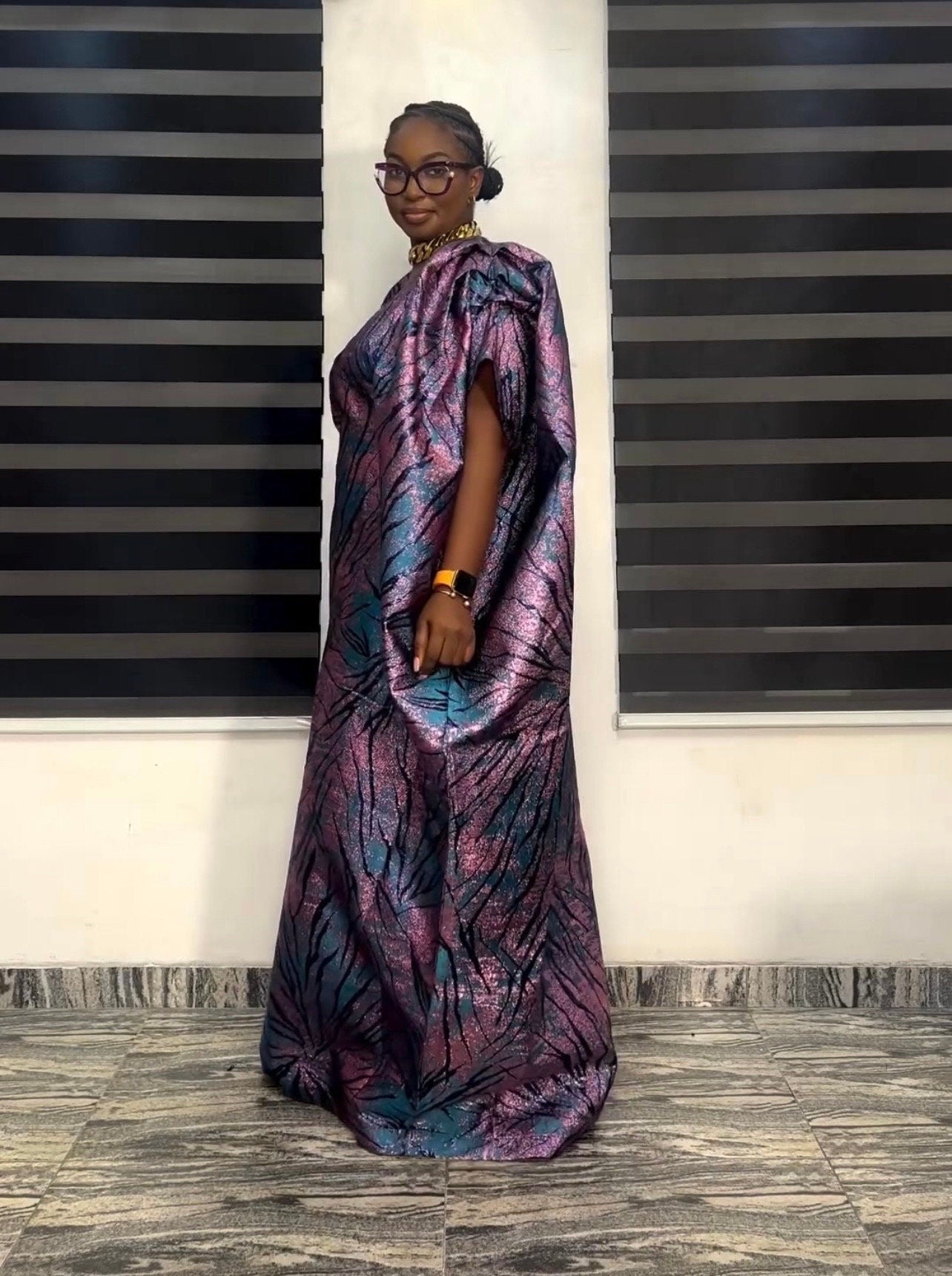 African Brocade Boubou Dress | Party Kaftan Jalabiya