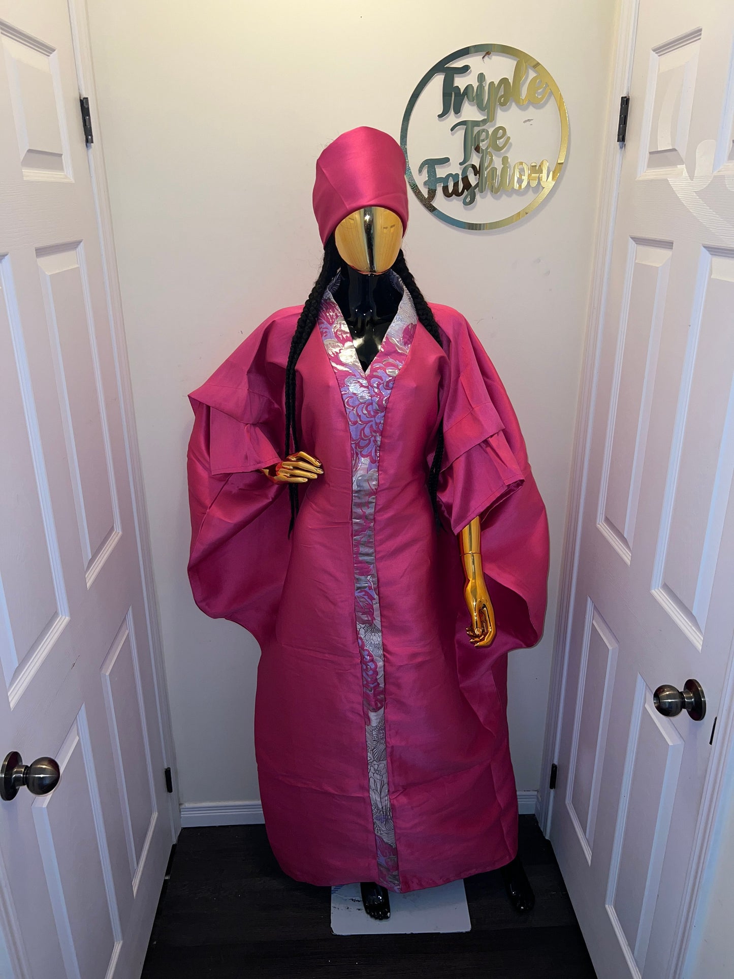 Mikado Brocade Boubou Dress | African Kaftan, One Size Fits All